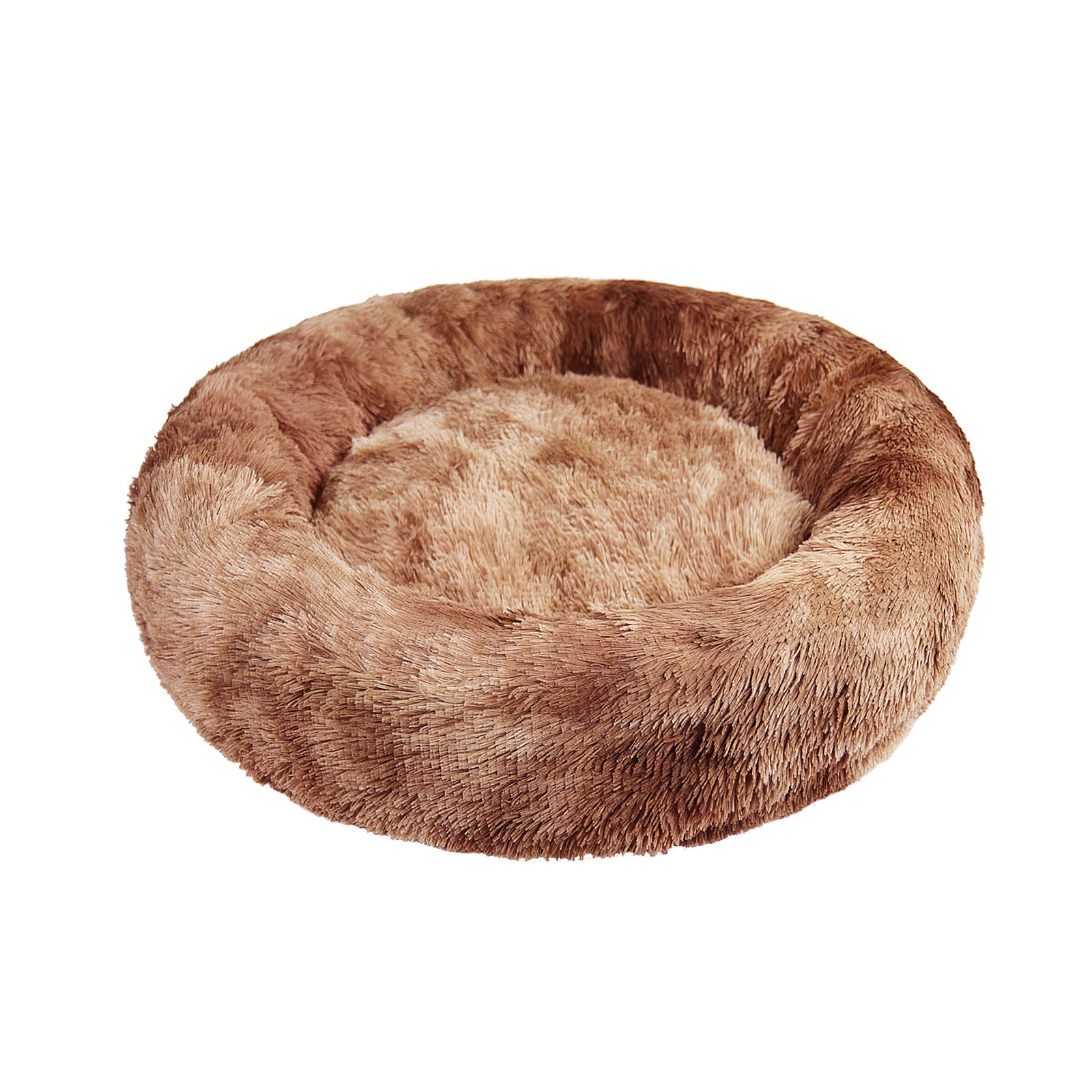 Soft Plush Round Calming Pet Bed, Non-Slip, 90cm - Pawfriends