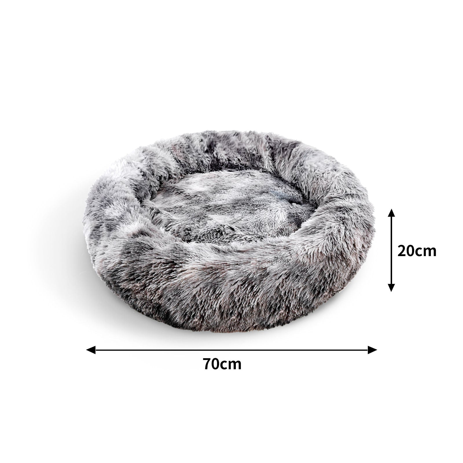 Soft Round Calming Pet Bed, Washable Cover, 70cm, Pawfriends