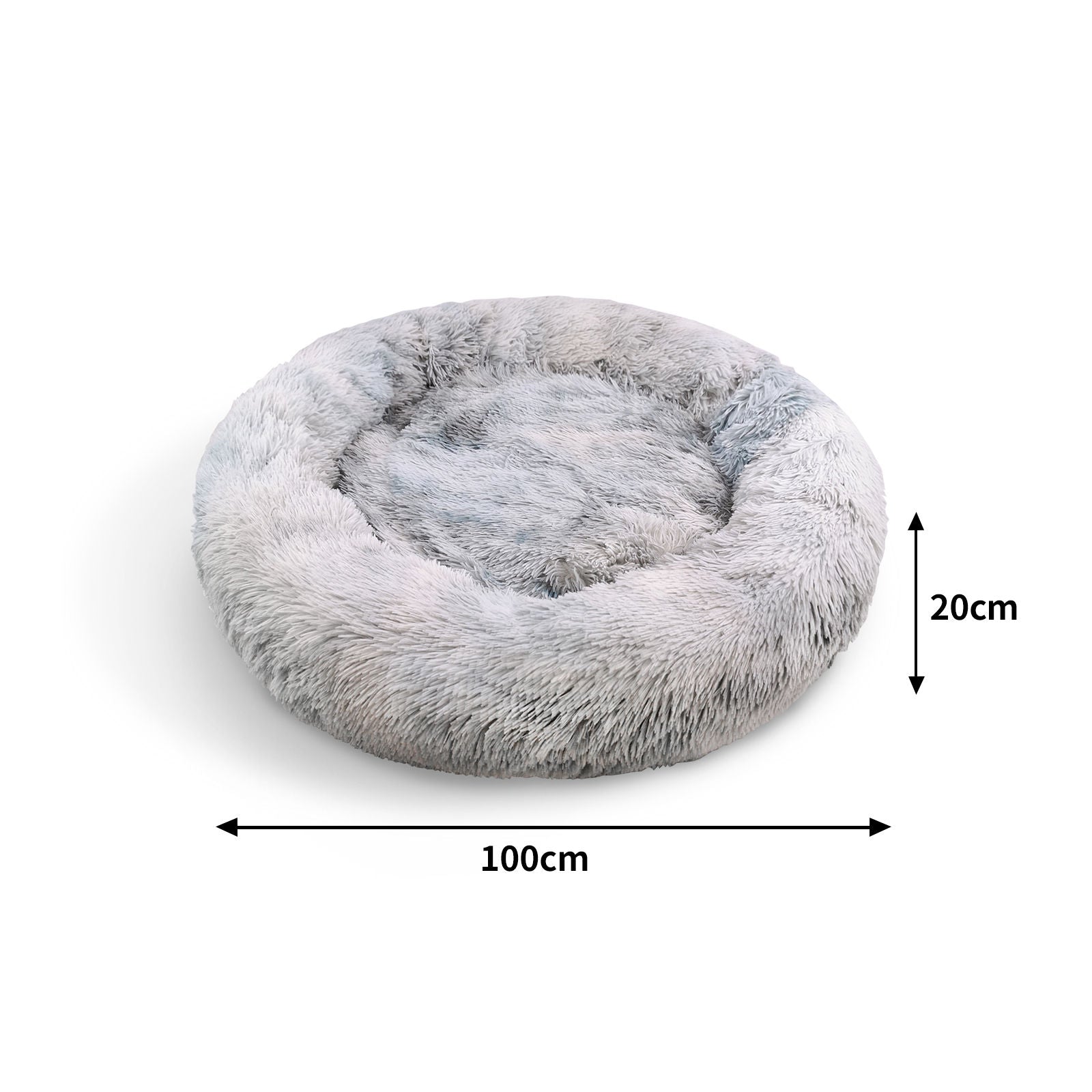 Washable Plush Pet Calming Bed, Non-Slip, Polyester, 100cm