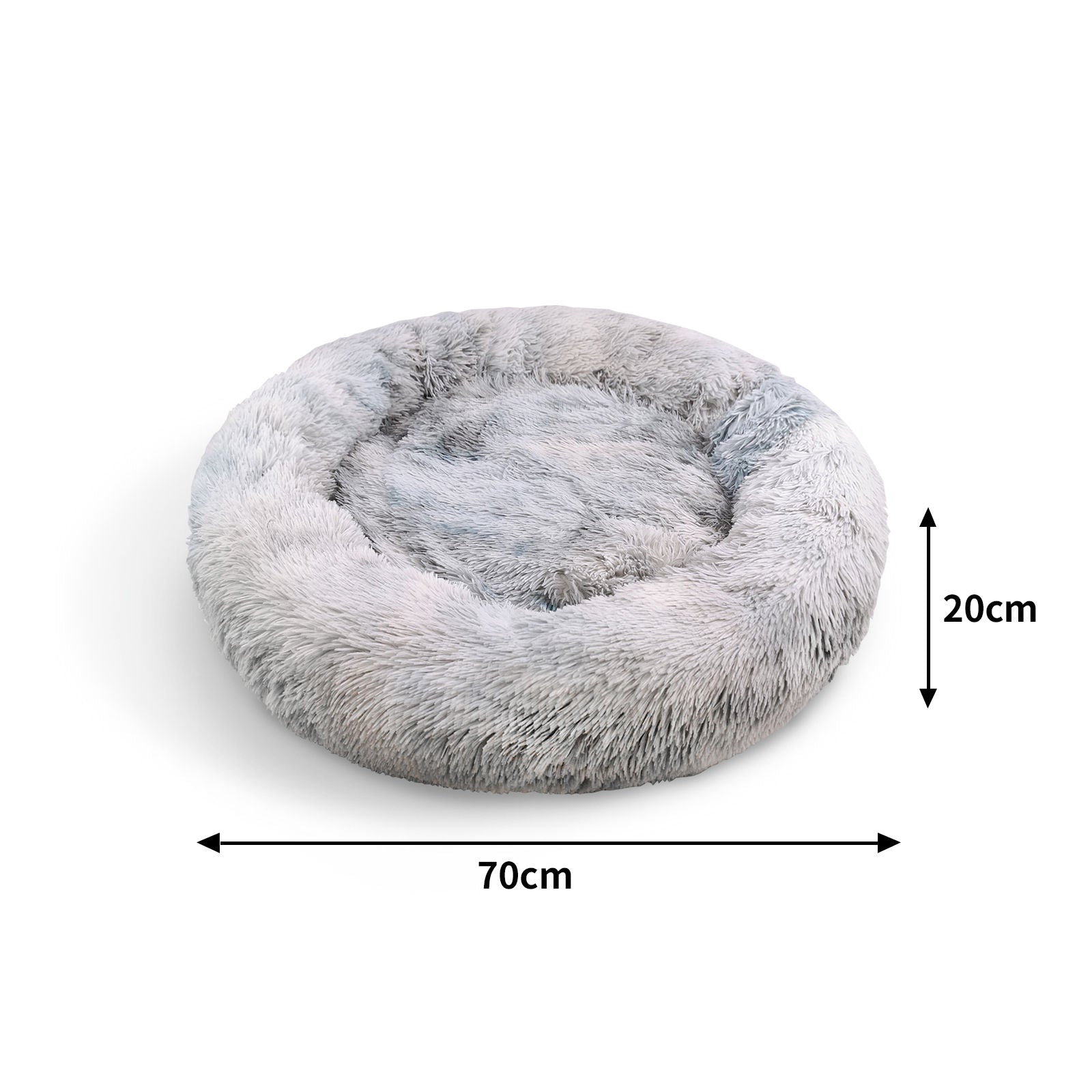 Cozy Plush Round Pet Calming Bed, Non-Slip, Washable - Pawfriends