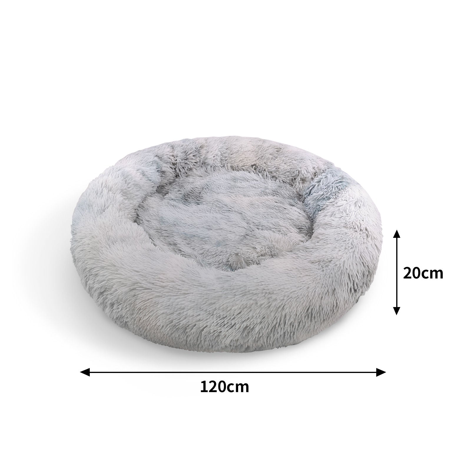 Soft Washable 120cm Round Calming Pet Bed with Zipper Cover