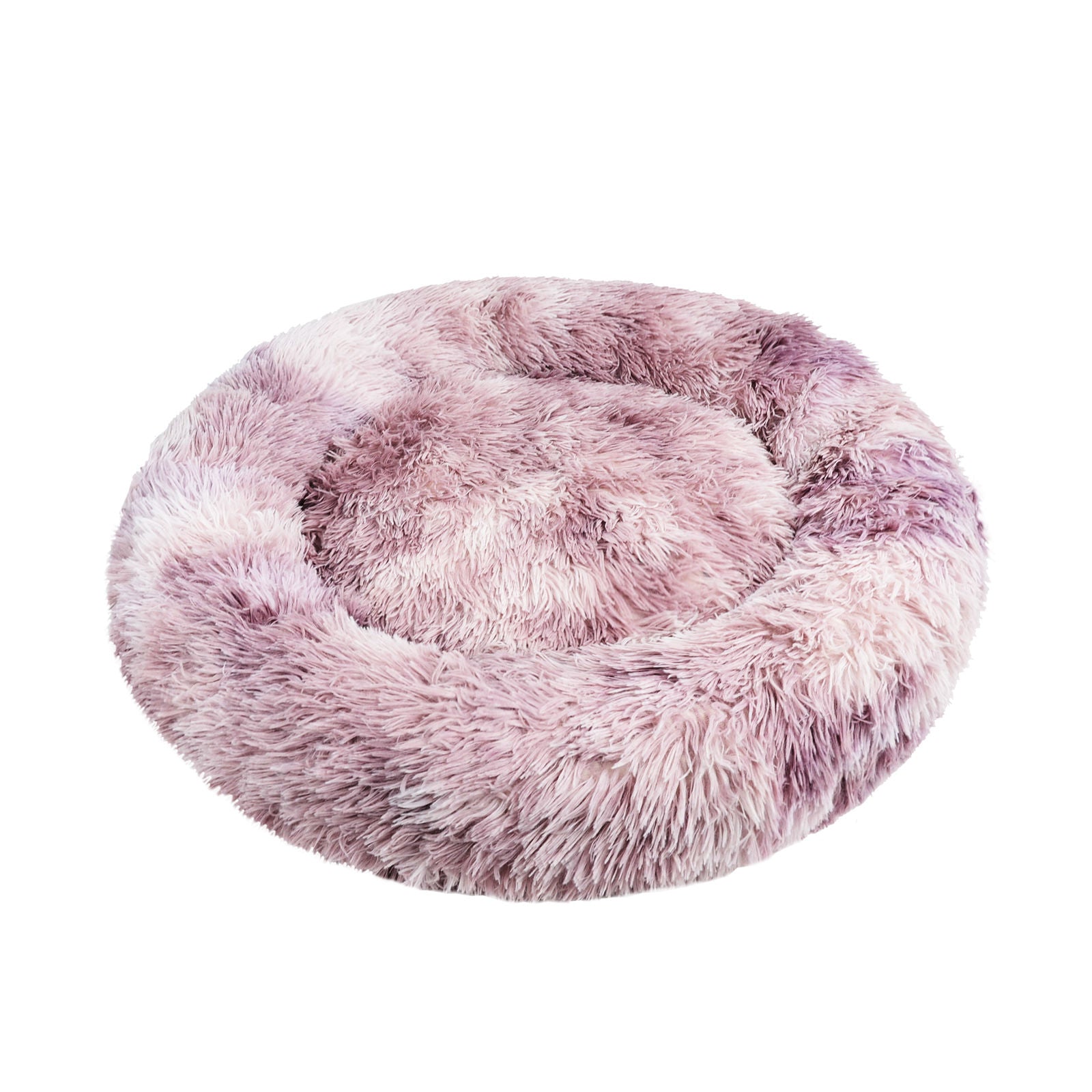 Soft Plush Calming Pet Bed - Round, Non-Slip, Purple - Pawfriends