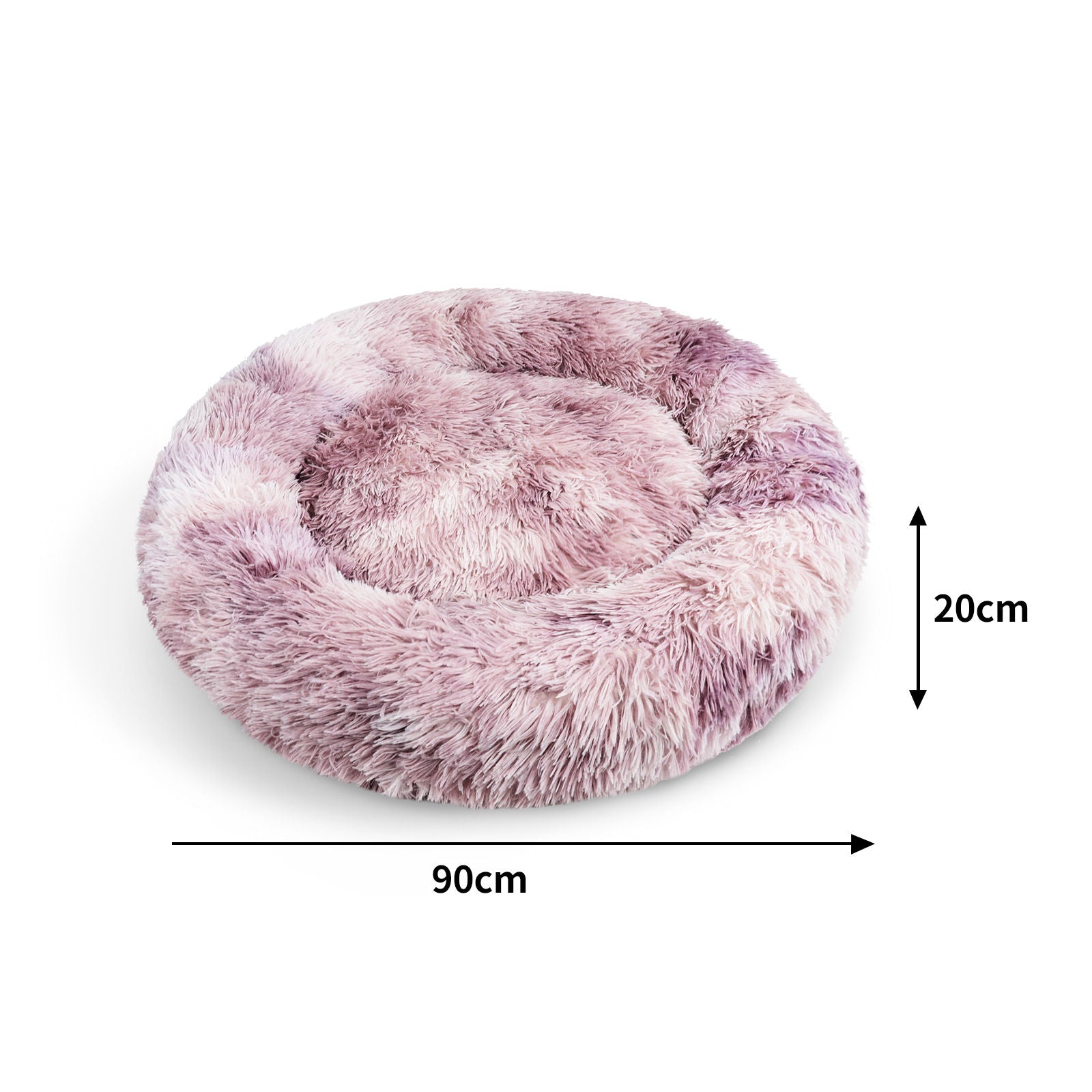 Soft Cozy Round Dog Cat Calming Bed 90cm, Non-Slip