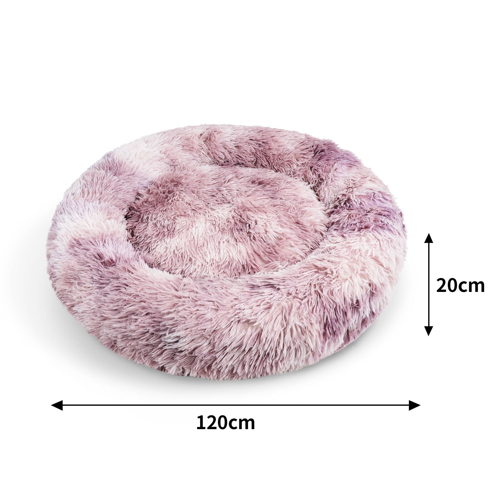 Warm Soft Plush Round Nest Pet Calming Bed 120cm