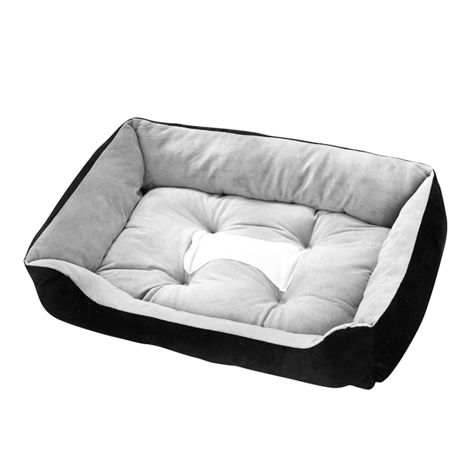 Soft Washable Black Dog Cat Bed, Non-Slip, Medium - Pawfriends