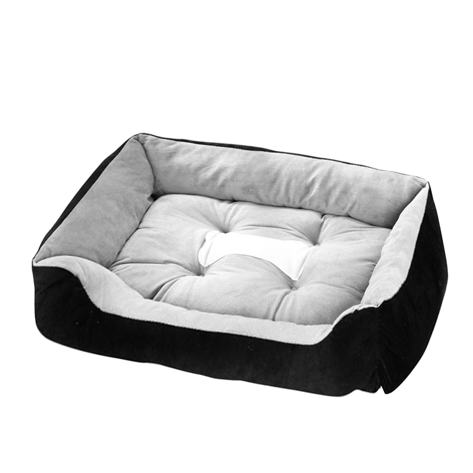 Soft Washable Black Dog Cat Bed, Non-Slip, Medium - Pawfriends