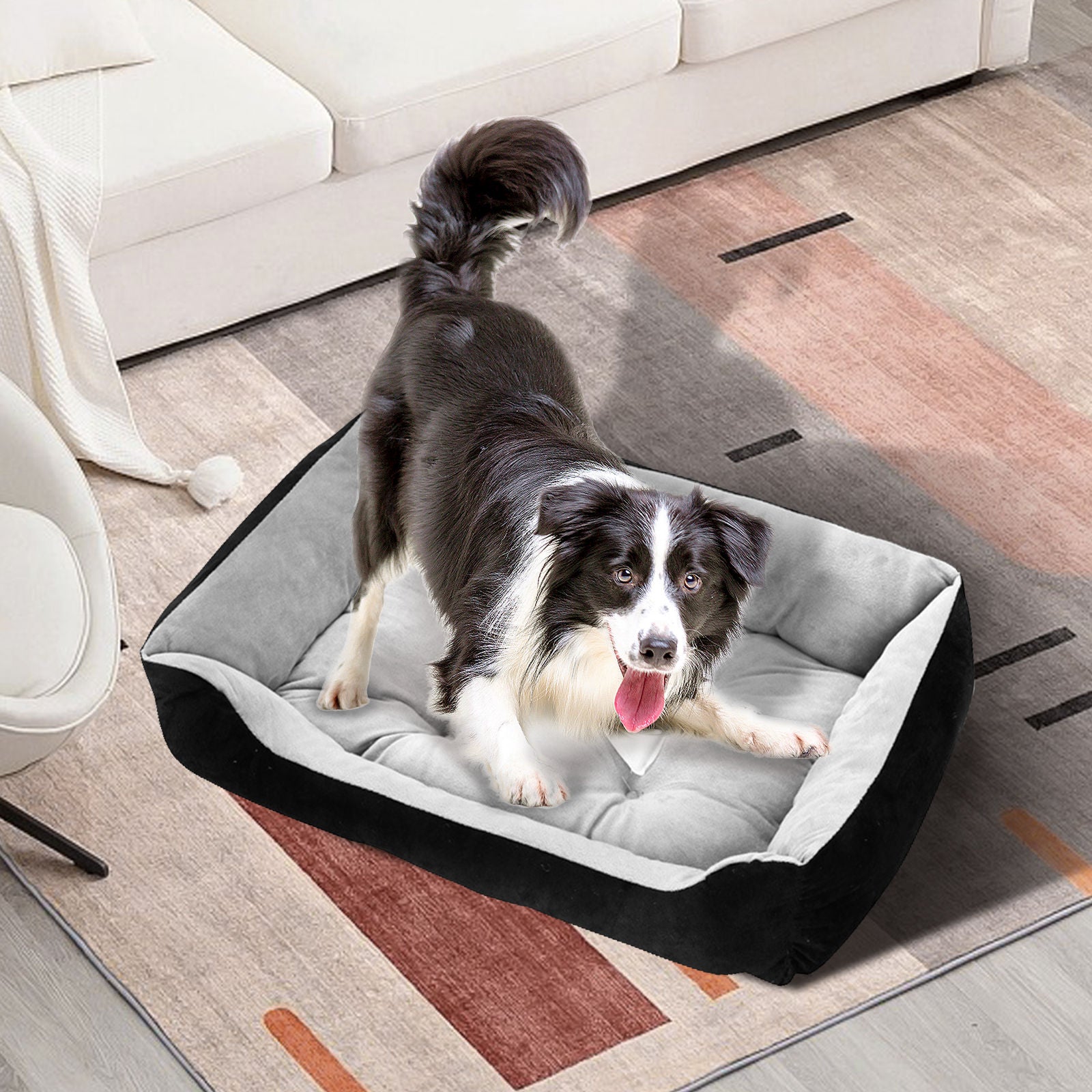 Washable Non-Slip XL Dog Bed, Soft PP Cotton, PawFriends