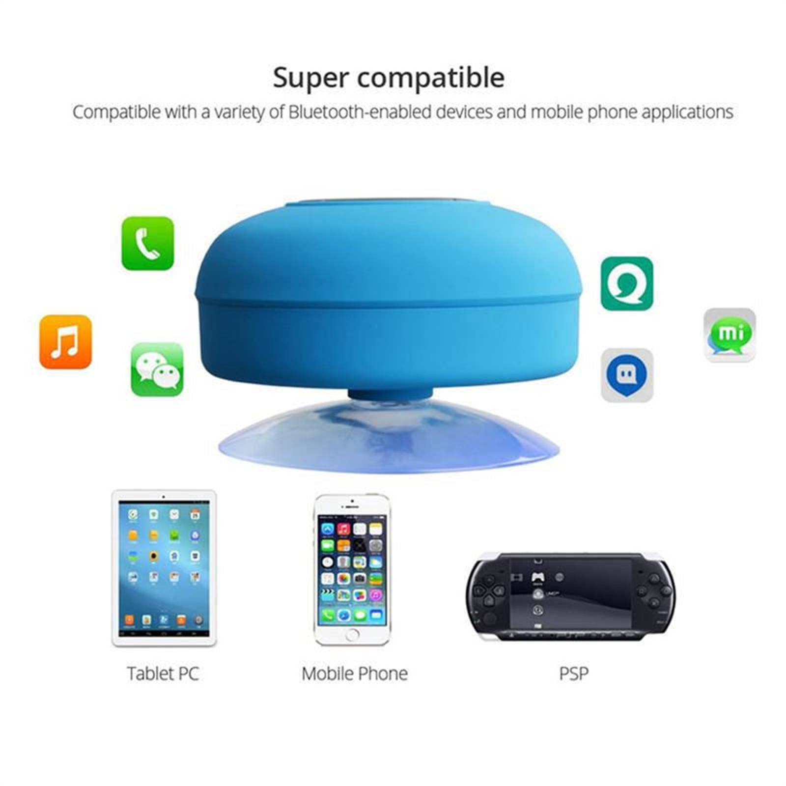 Waterproof Bluetooth Speaker Large Suction Cup Stereo Hands-Free