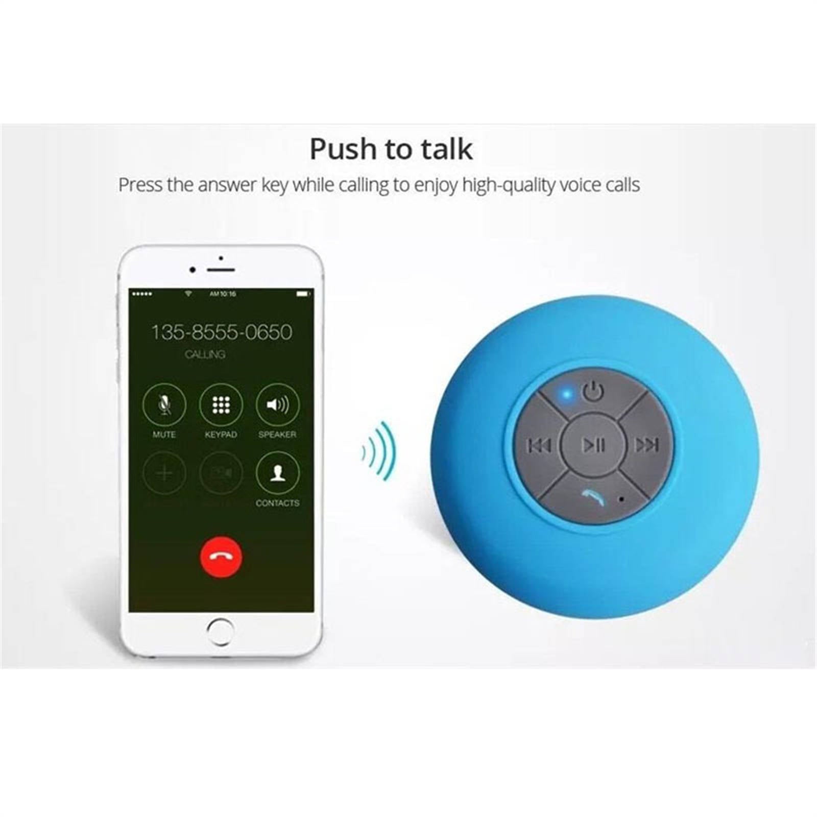 Waterproof Bluetooth Speaker Large Suction Cup Stereo Hands-Free