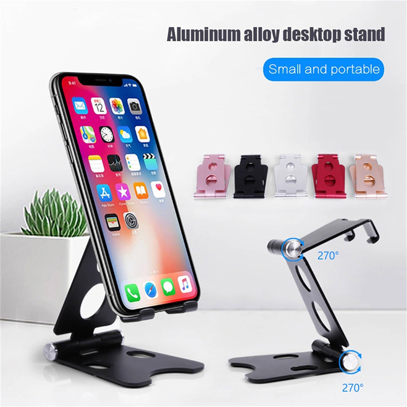 Lightweight Foldable Aluminum Phone Holder, Adjustable