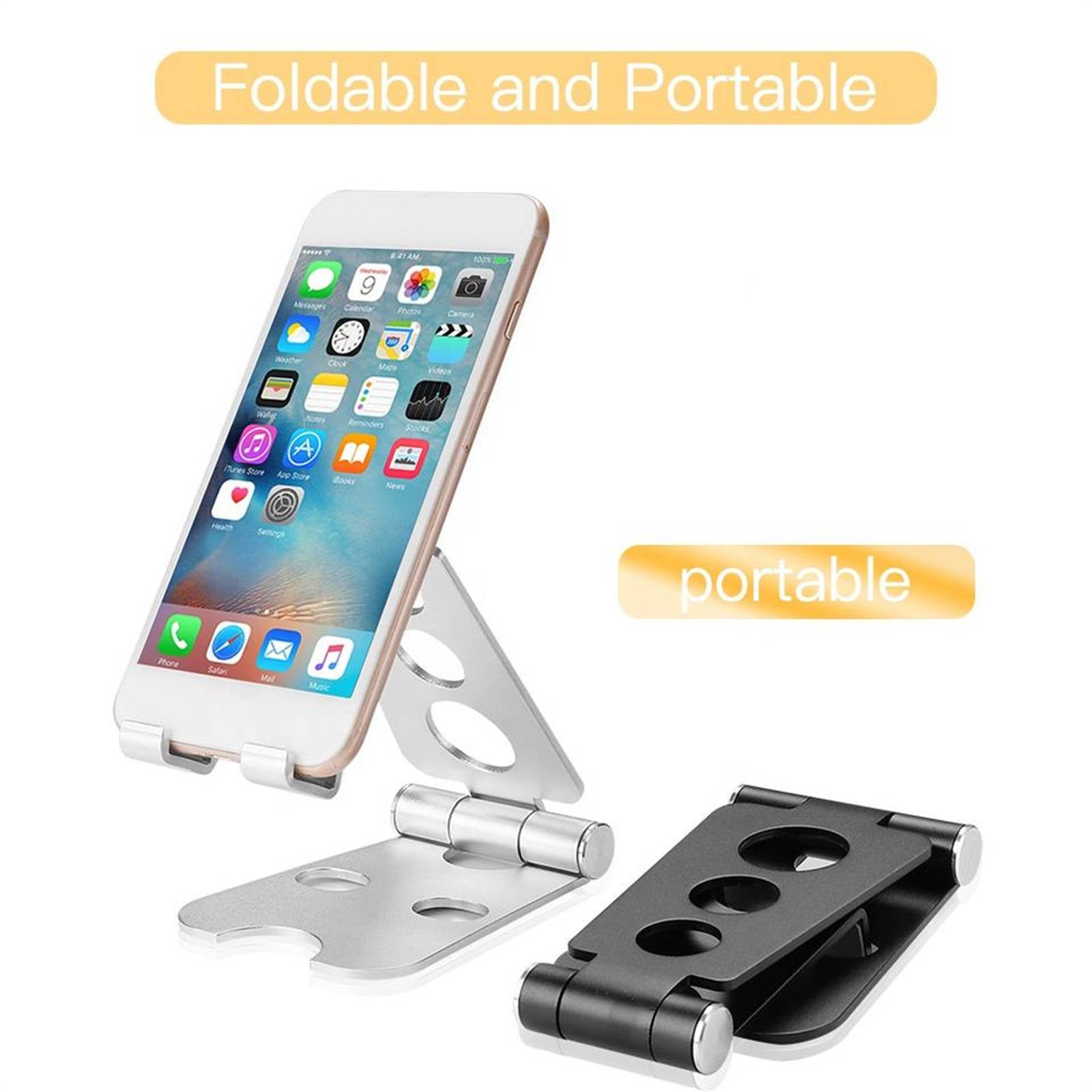 Lightweight Foldable Aluminum Phone Holder, Adjustable