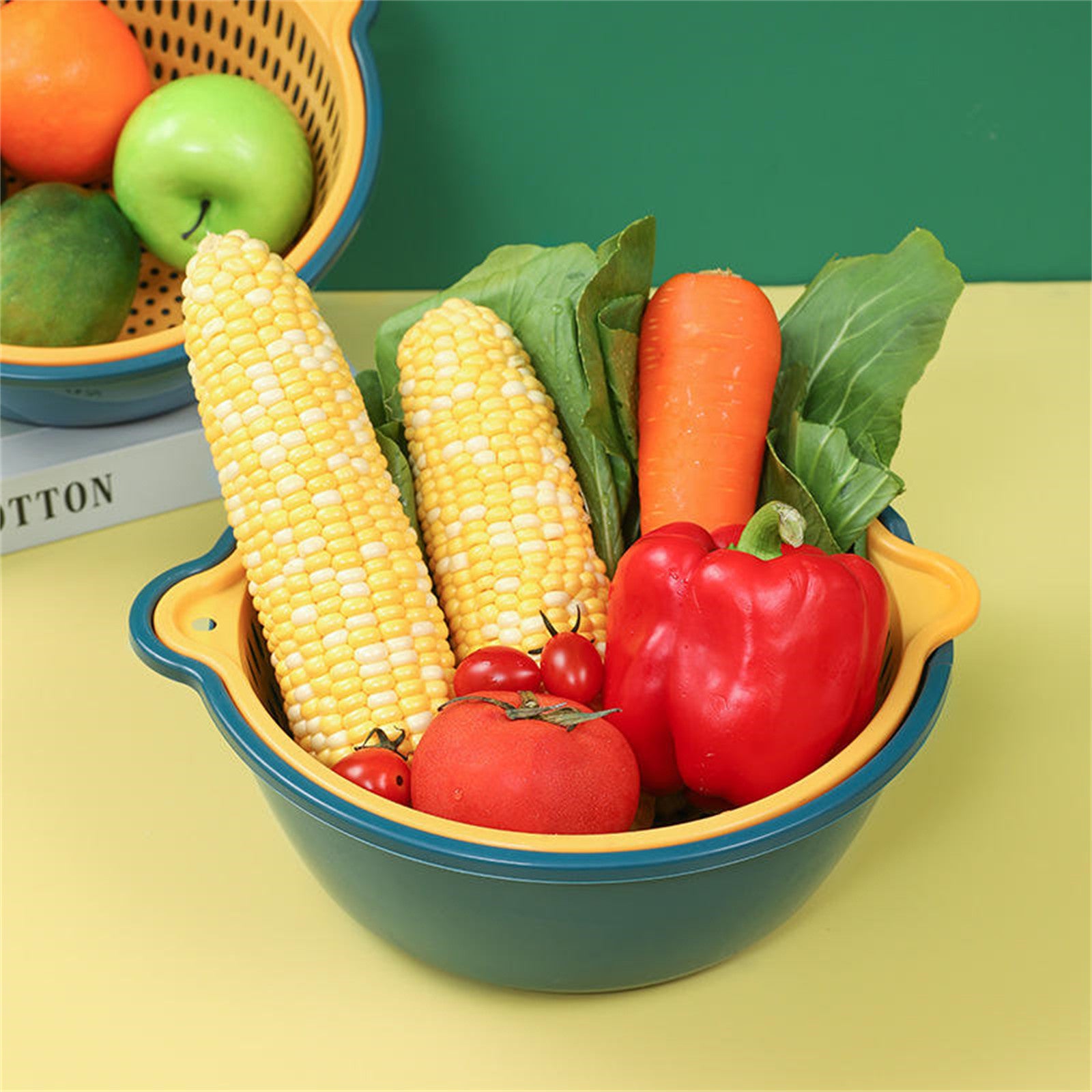 Stackable Double-Layer Fruit Vegetable Basket, 6-Piece Set