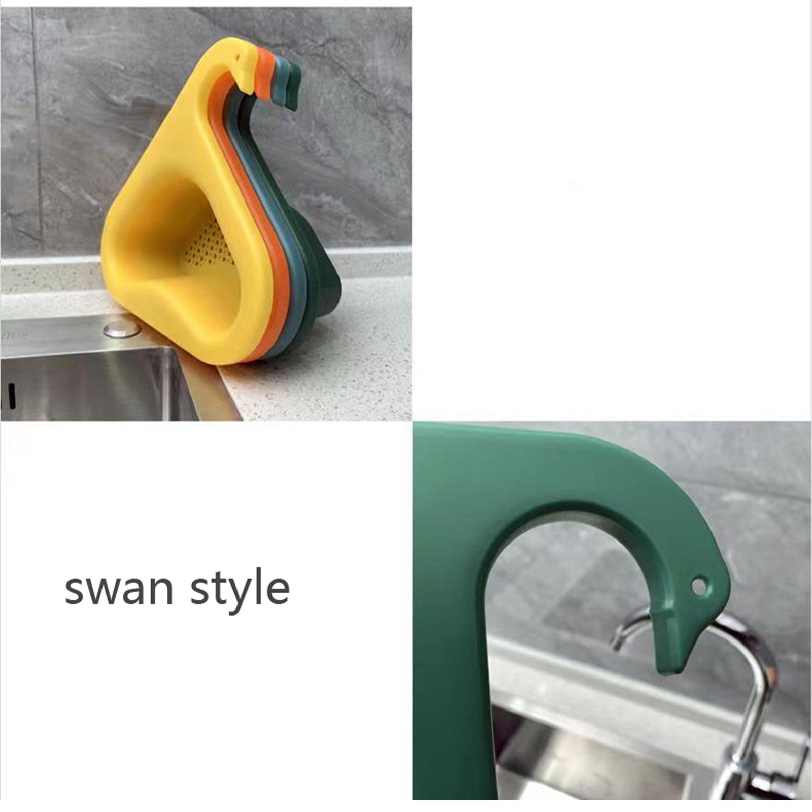 Non-Slip PP Sink Drain Basket - Green, Strainer Organizer