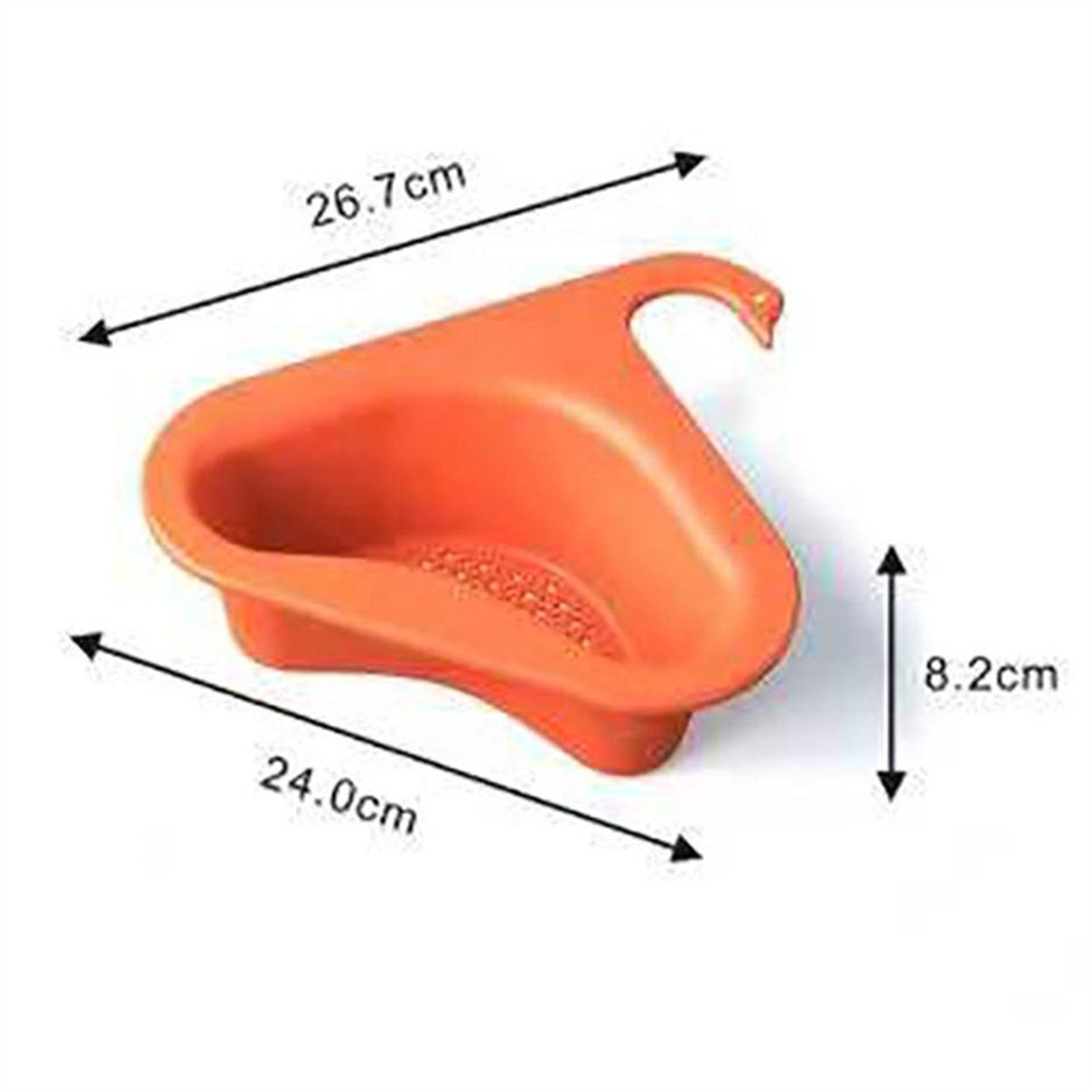 Non-Perforated Sink Drain Basket, Food-Grade PP, Orange