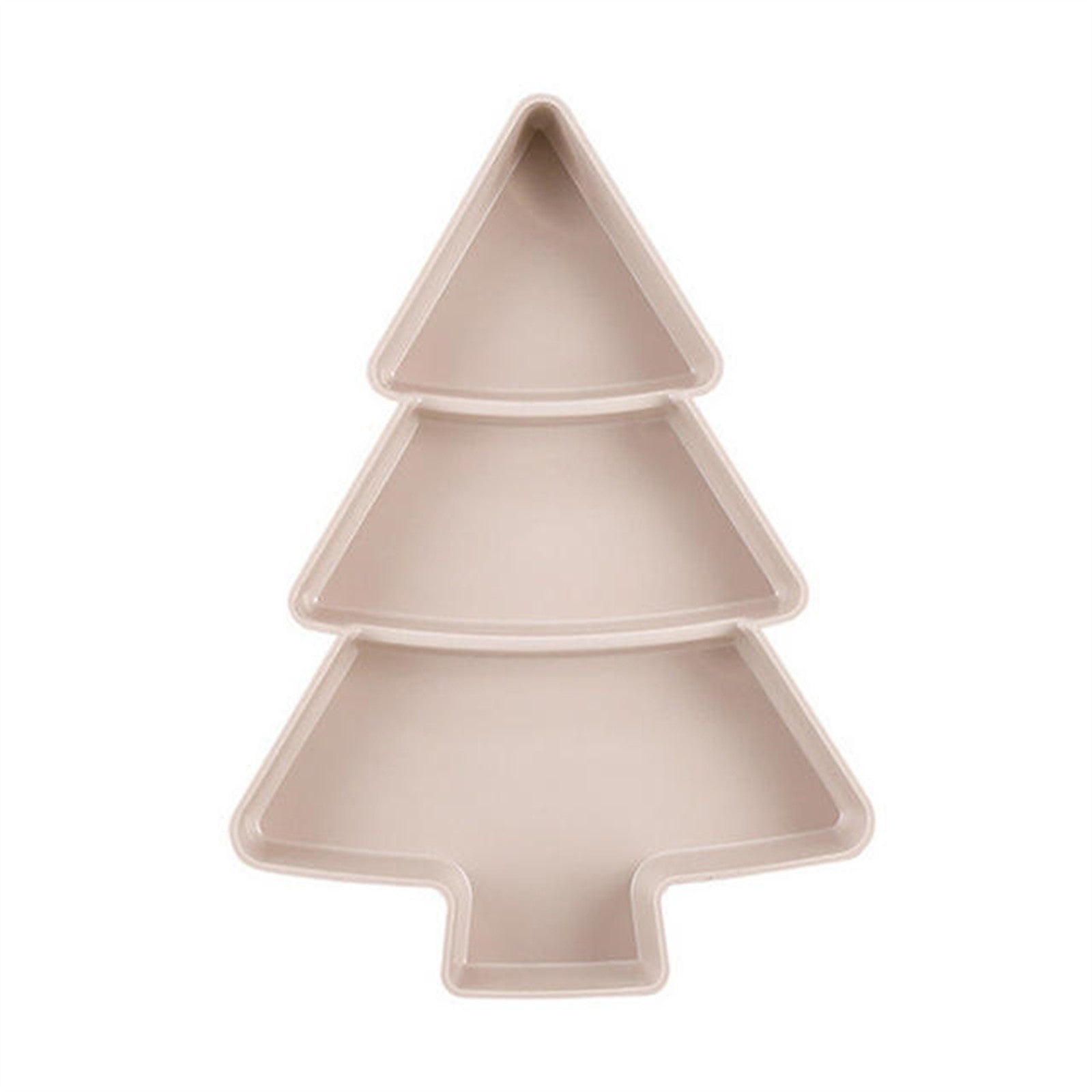 Pink Plastic Small Tree Split Dry Fruit Plate, 1-Pack