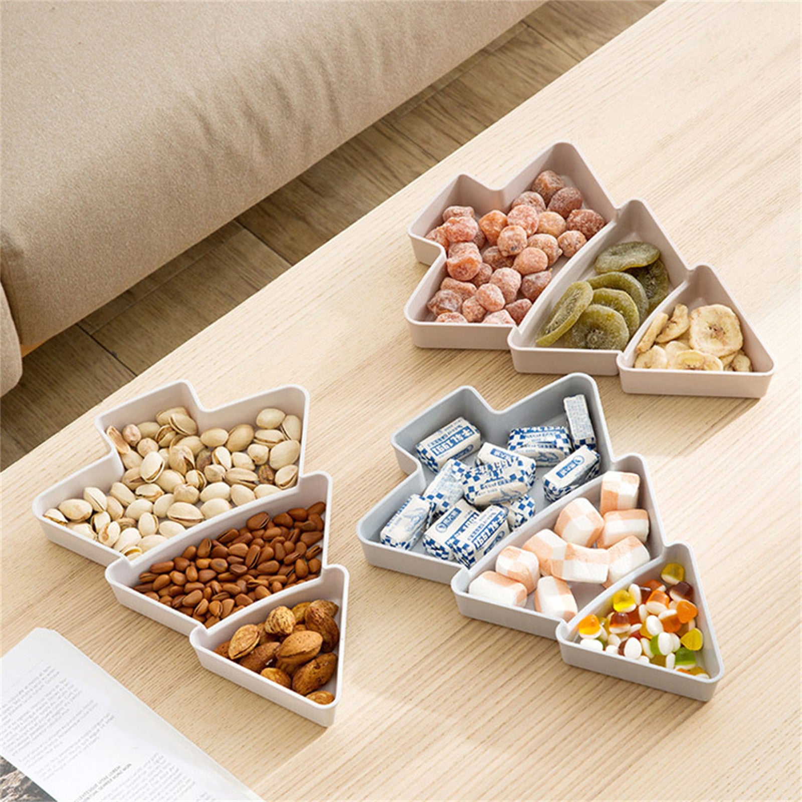 Compact Resin Tree Fruit Plate Snack Storage - Cookingstuff