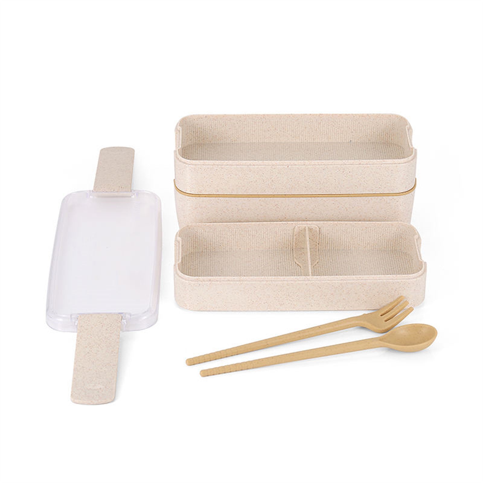 Leakproof 3-Layer Bento Box 900ml with Utensils