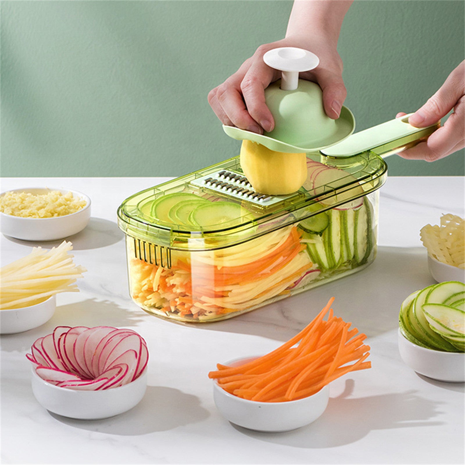 Multi-Functional 6-in-1 Fruit Vegetable Slicer Chopper Peeler