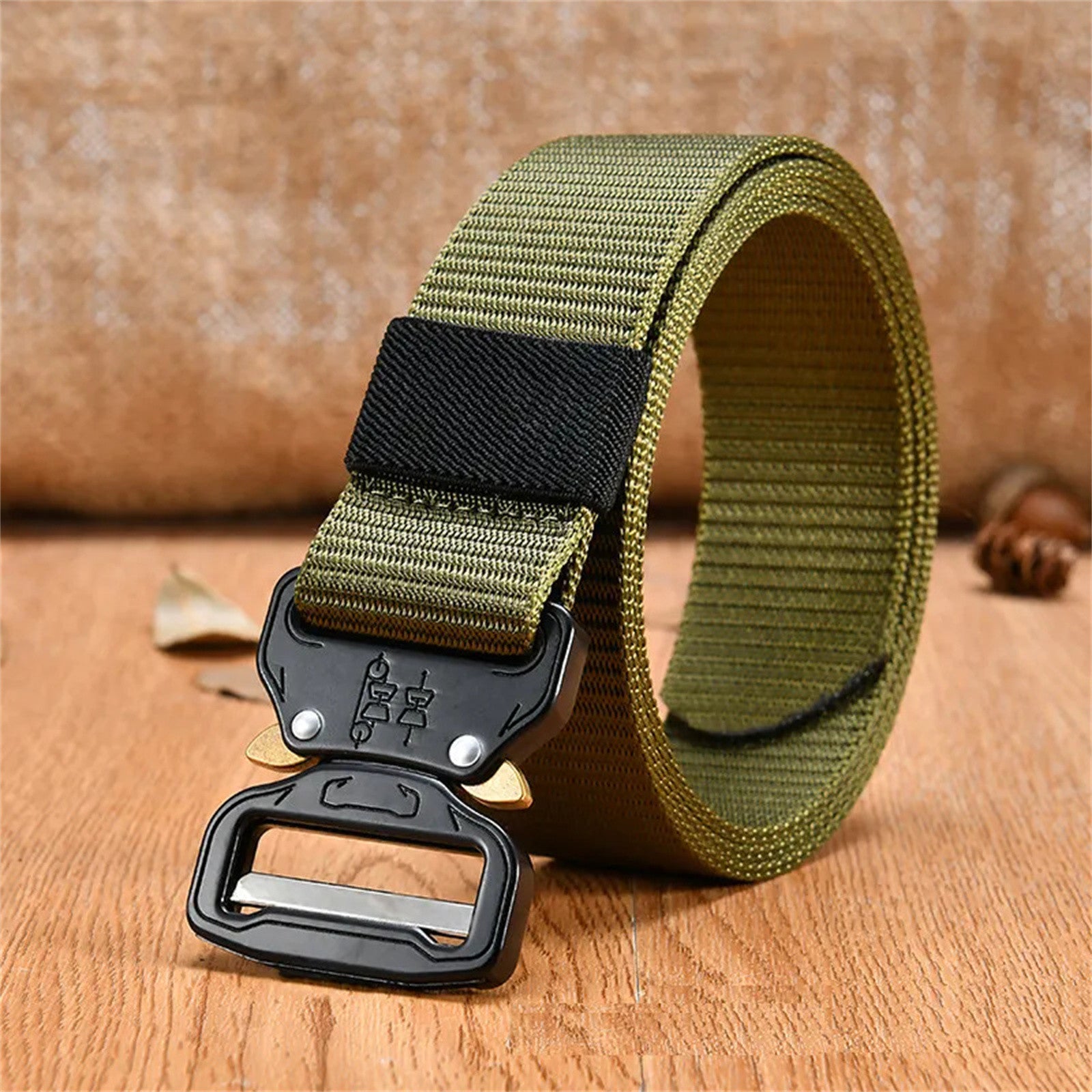 Durable Nylon Tactical Belt for Men, Military Green - Mountgear