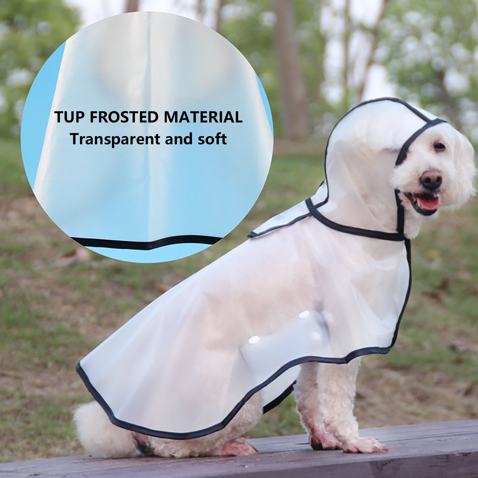 Waterproof Transparent TPU Pet Raincoat for Large Dogs