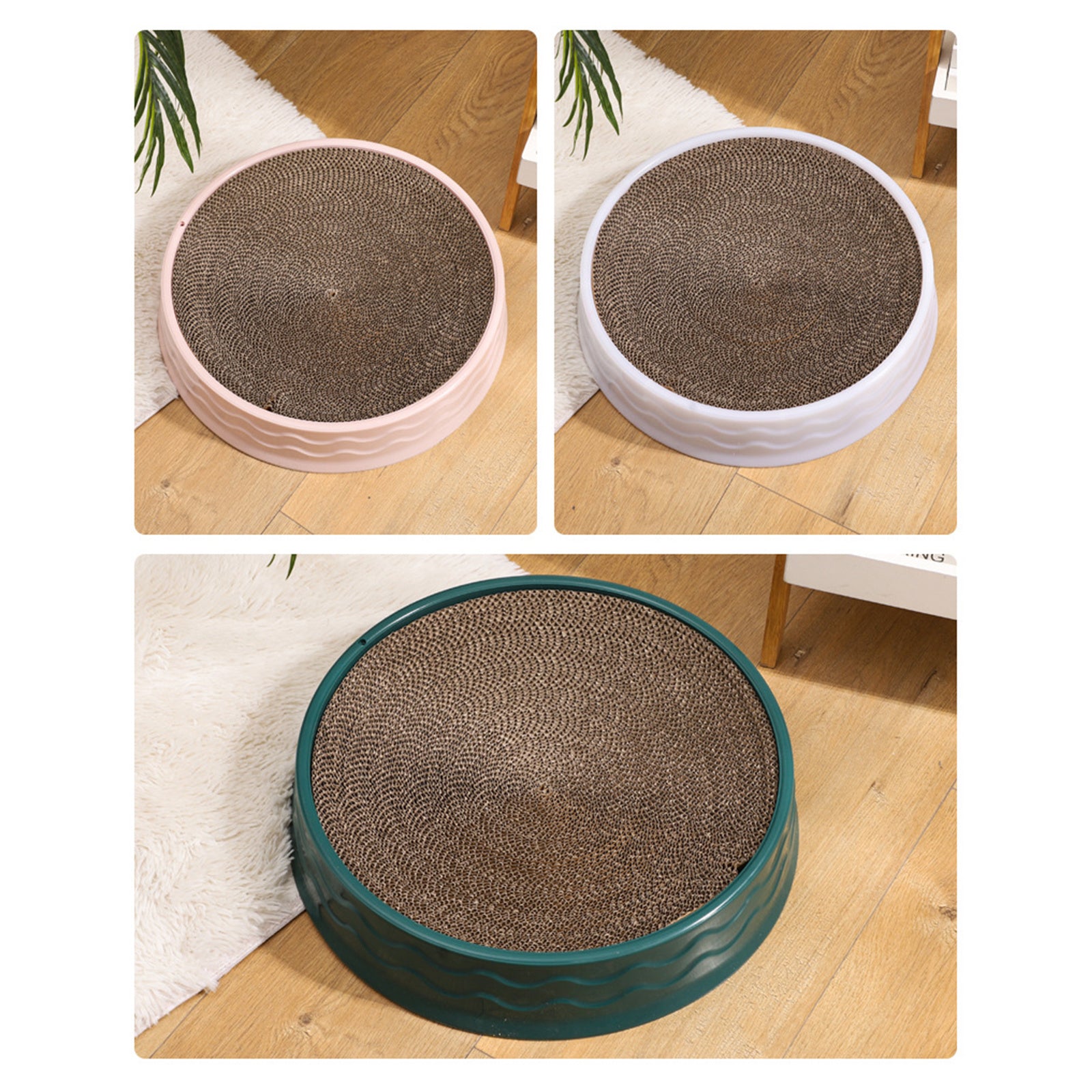 Wear-Resistant Round Corrugated Cat Scratcher - Pawfriends