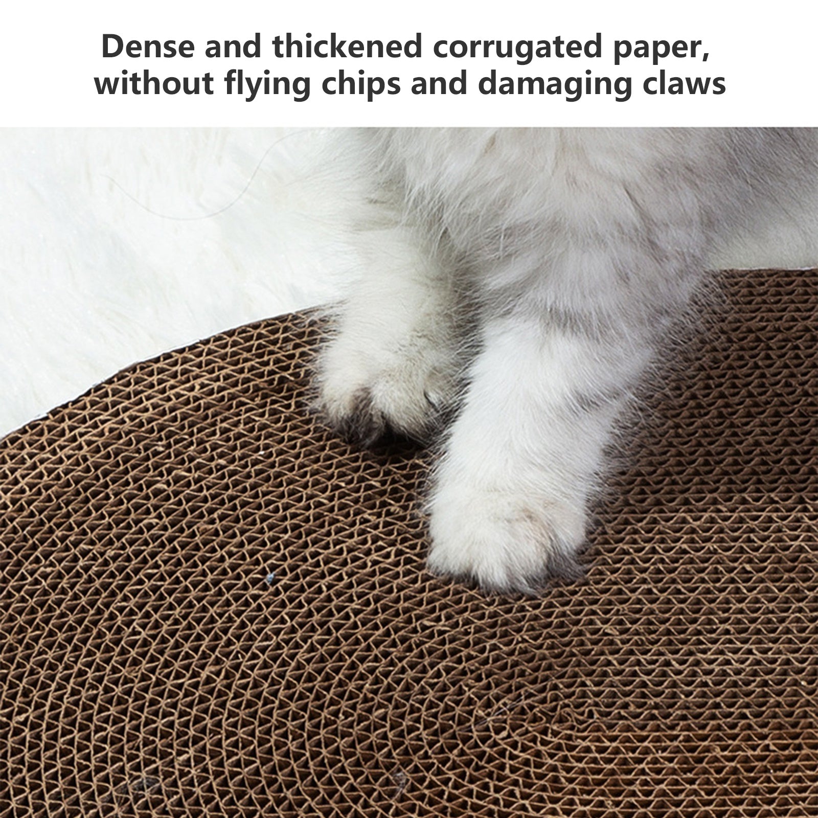 Wear-Resistant Round Corrugated Cat Scratcher - Pawfriends