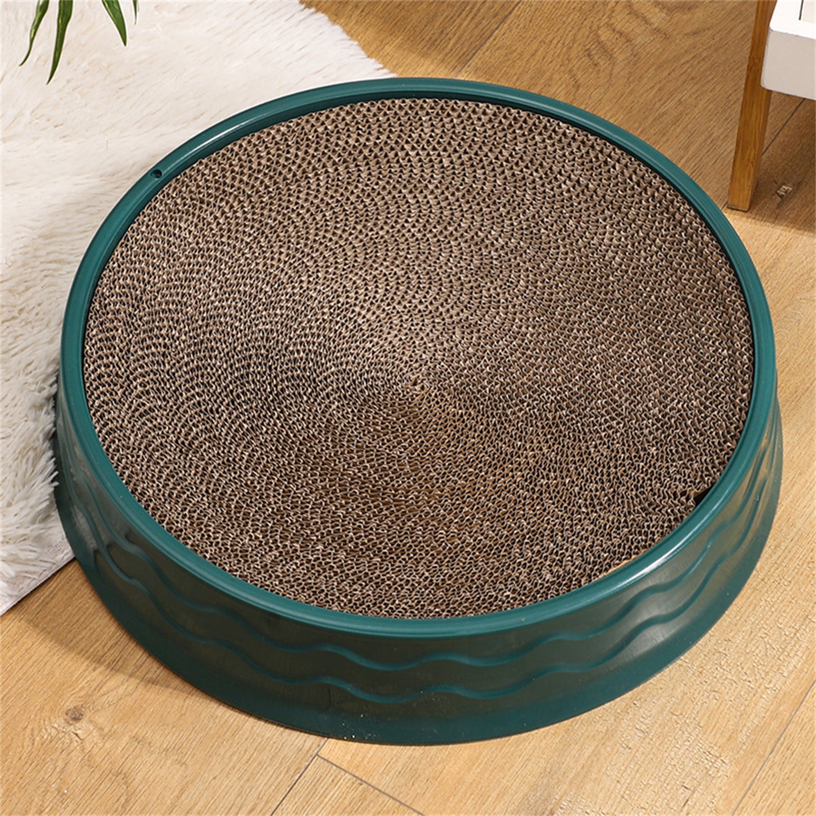 Wear-Resistant Round Corrugated Cat Scratcher - Pawfriends