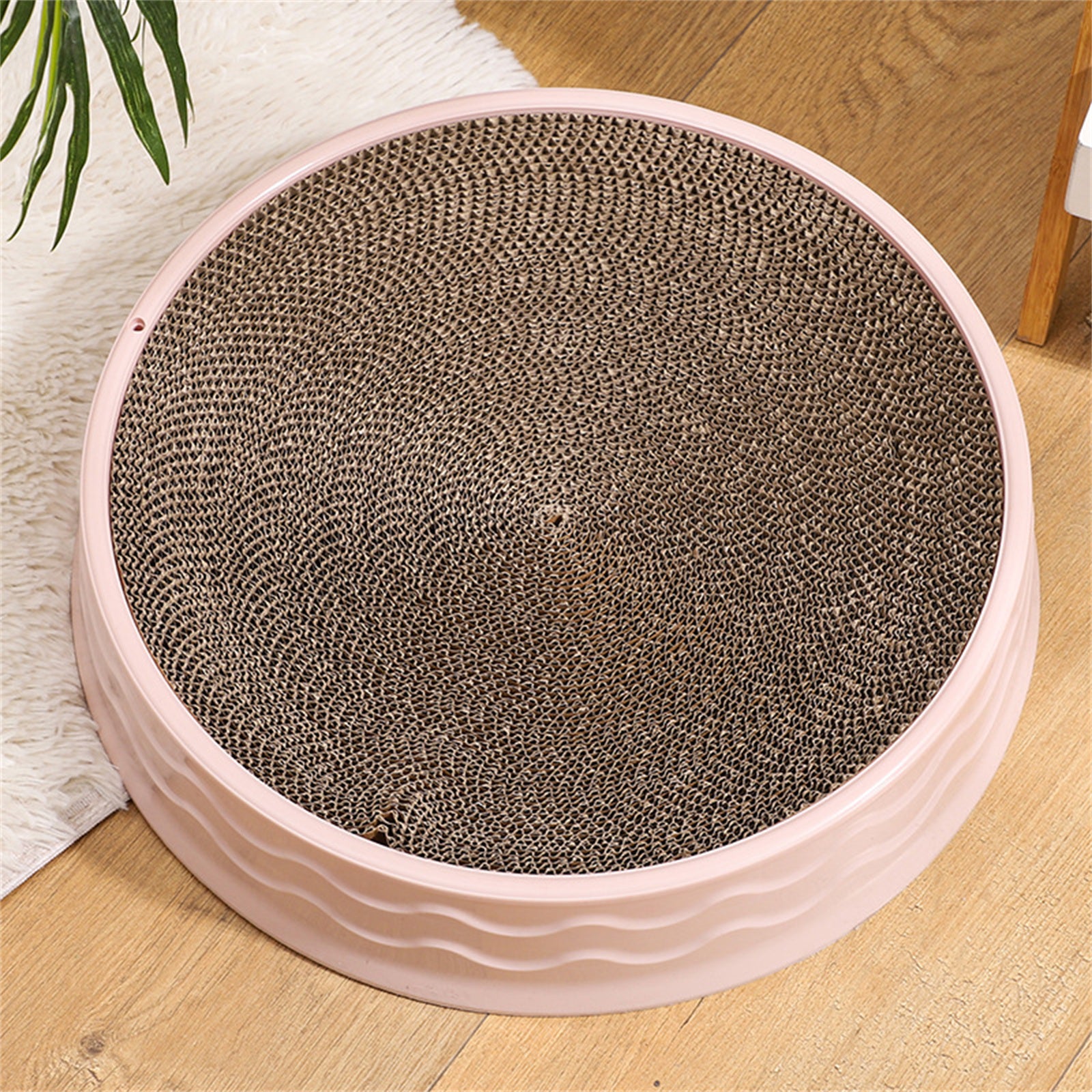 Wear-Resistant Pink Cat Scratcher, Corrugated Paper 42cm