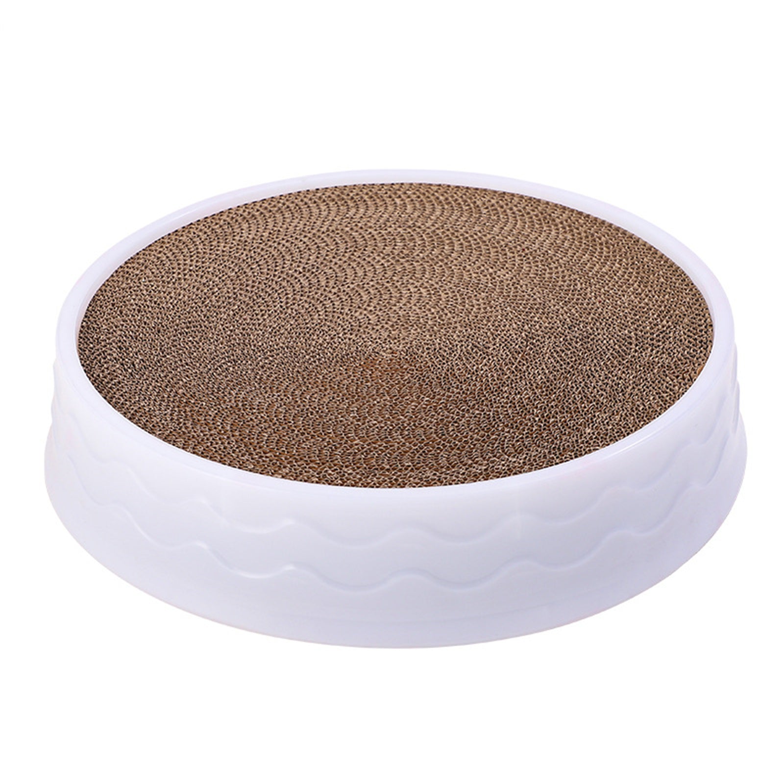 Durable Wear-Resistant Cat Scratcher Plate, Round, White | Pawfriends