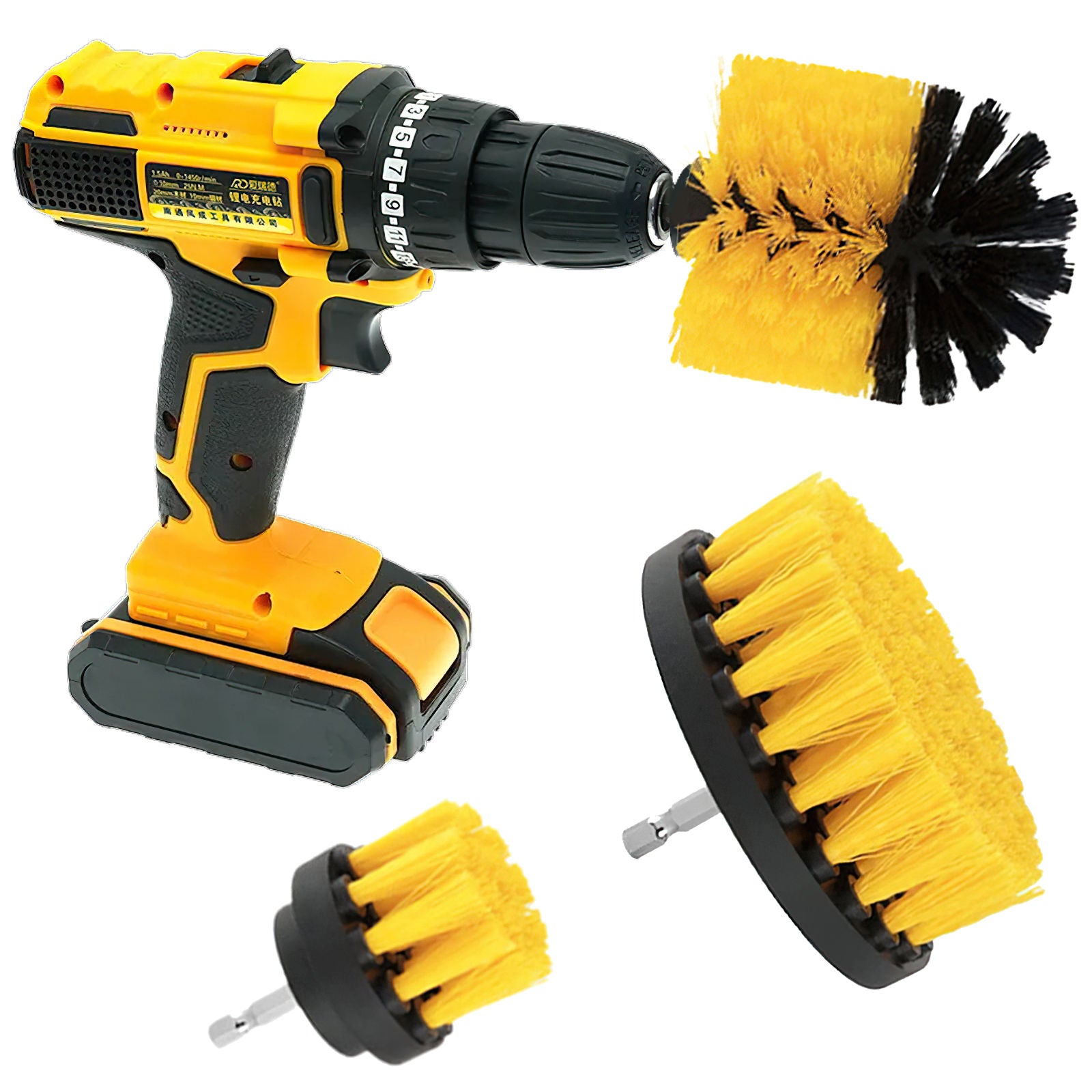 Medium Stiffness Electric Drill Brush Set 3PC Tooleiz