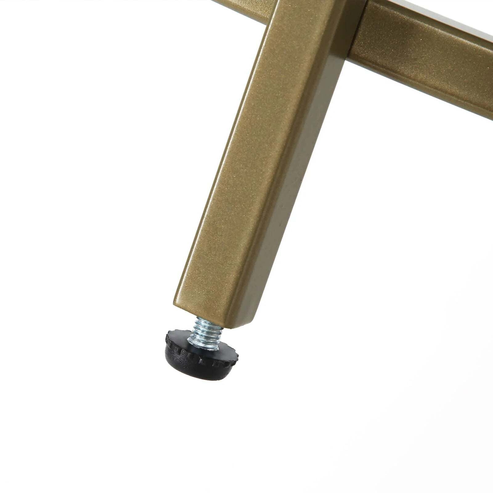 Minimalist Gold Side Table Tempered Glass Top - VASAGLE