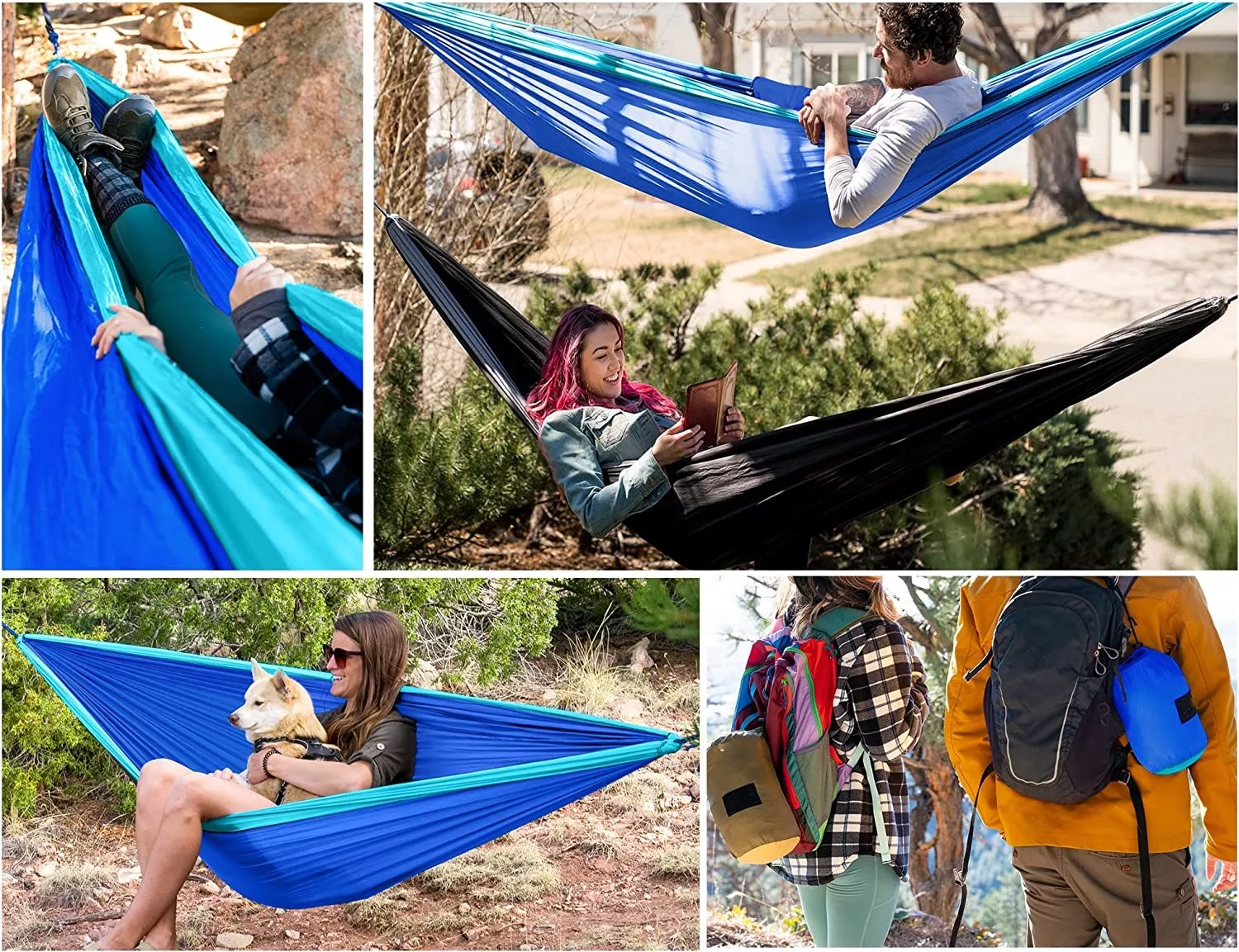 Heavy Duty Camping Hammock, Easy Setup, 210T Nylon, 200 kg