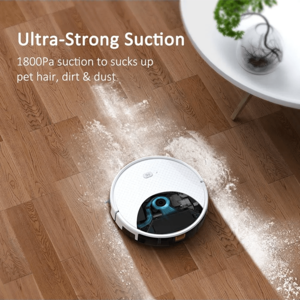 1800Pa Robot Vacuum Mop, Smart Mapping, Wi-Fi, Tesvor