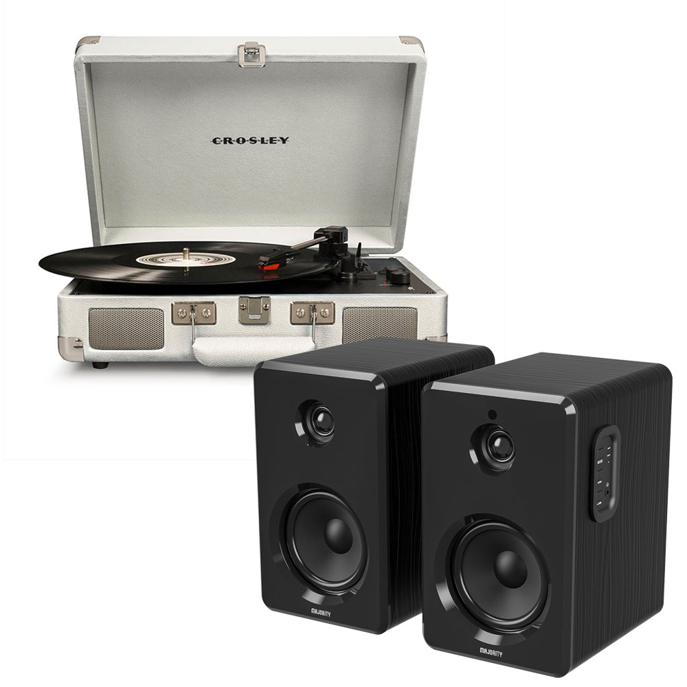 Bluetooth Turntable + Portable Speakers, Built-in Amps, Crosley