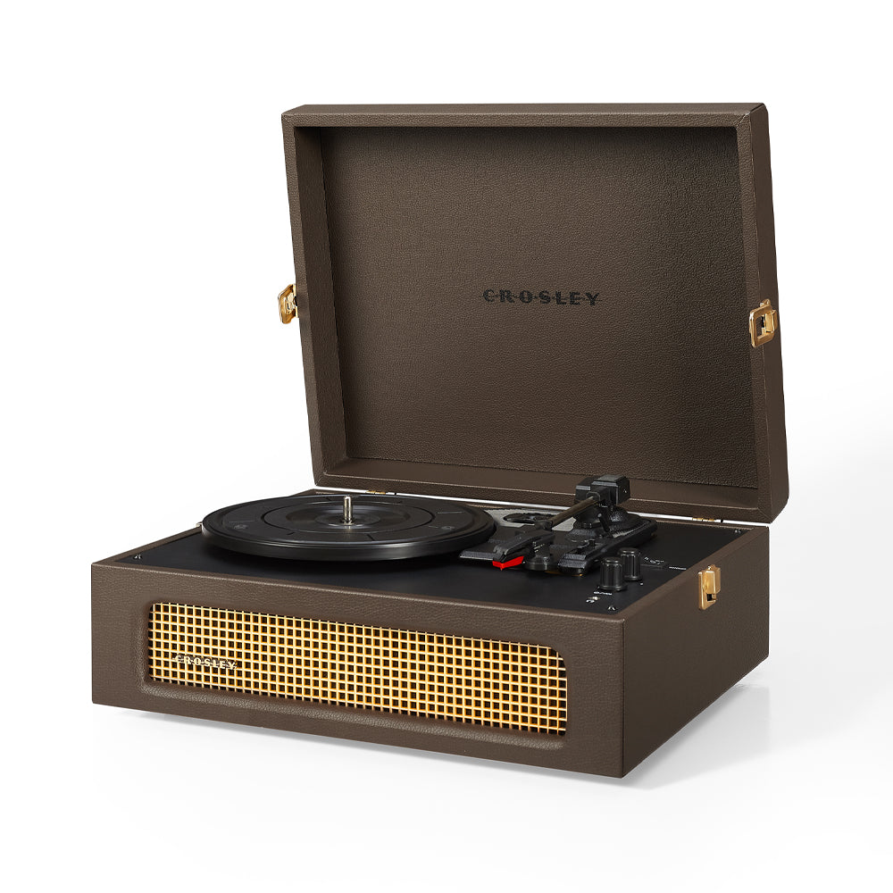 Crosley Voyager Bluetooth Portable Turntable - Cocoa + Bundled Record Storage Crate