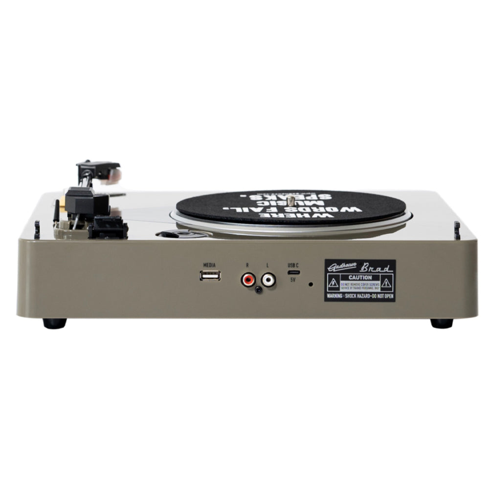Gadhouse Brad MKII Record Player - Grey + Bundled Majority D40X Bluetooth Speakers