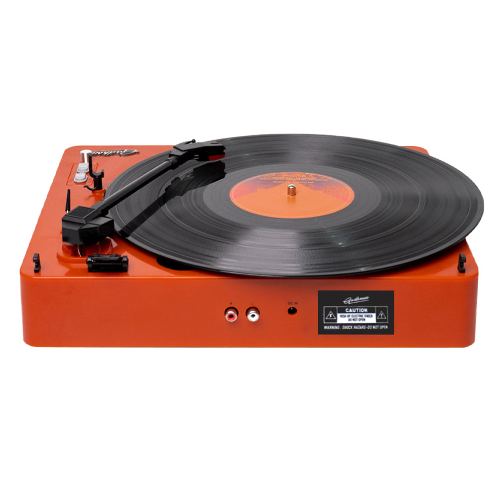 Gadhouse Brad MKII Record Player - Tangerine + Bundled Majority D40X Bluetooth Speakers