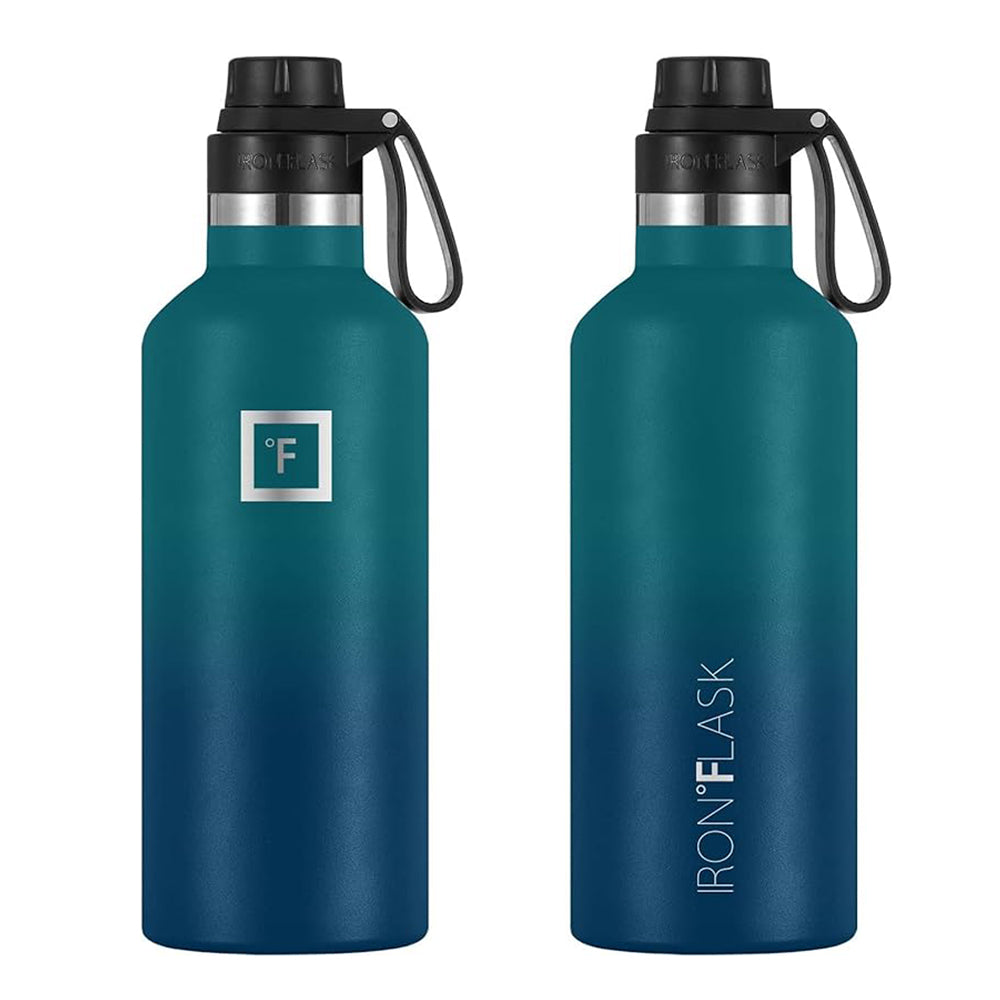 Insulated Leak-Proof Water Bottle, 32oz, 3 Lids - Iron Flask