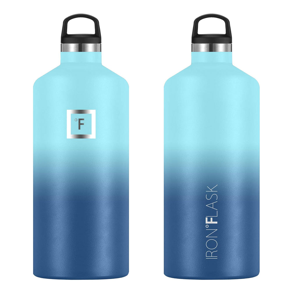 64oz Insulated Stainless Steel Water Bottle with 3 Lids - Iron Flask