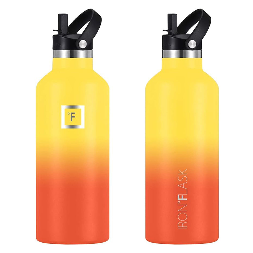 64oz Vacuum-Insulated Stainless Steel Bottle with Straw Lid - Iron Flask