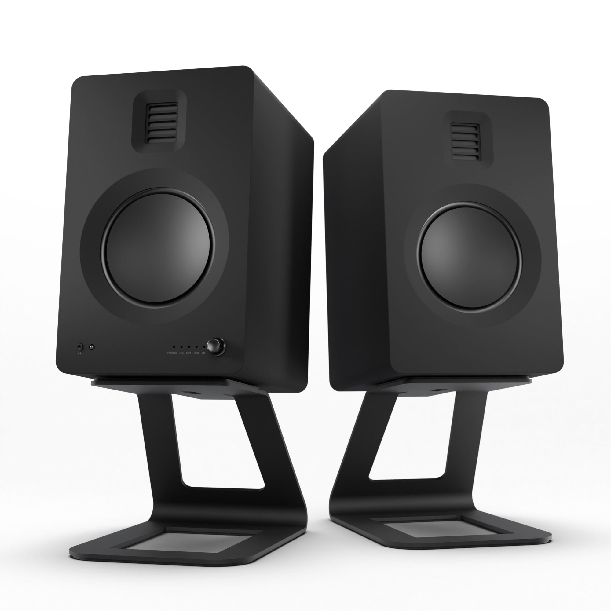 260W DSP Bookshelf Speakers w/ Bluetooth, Phono + Stands - Kanto