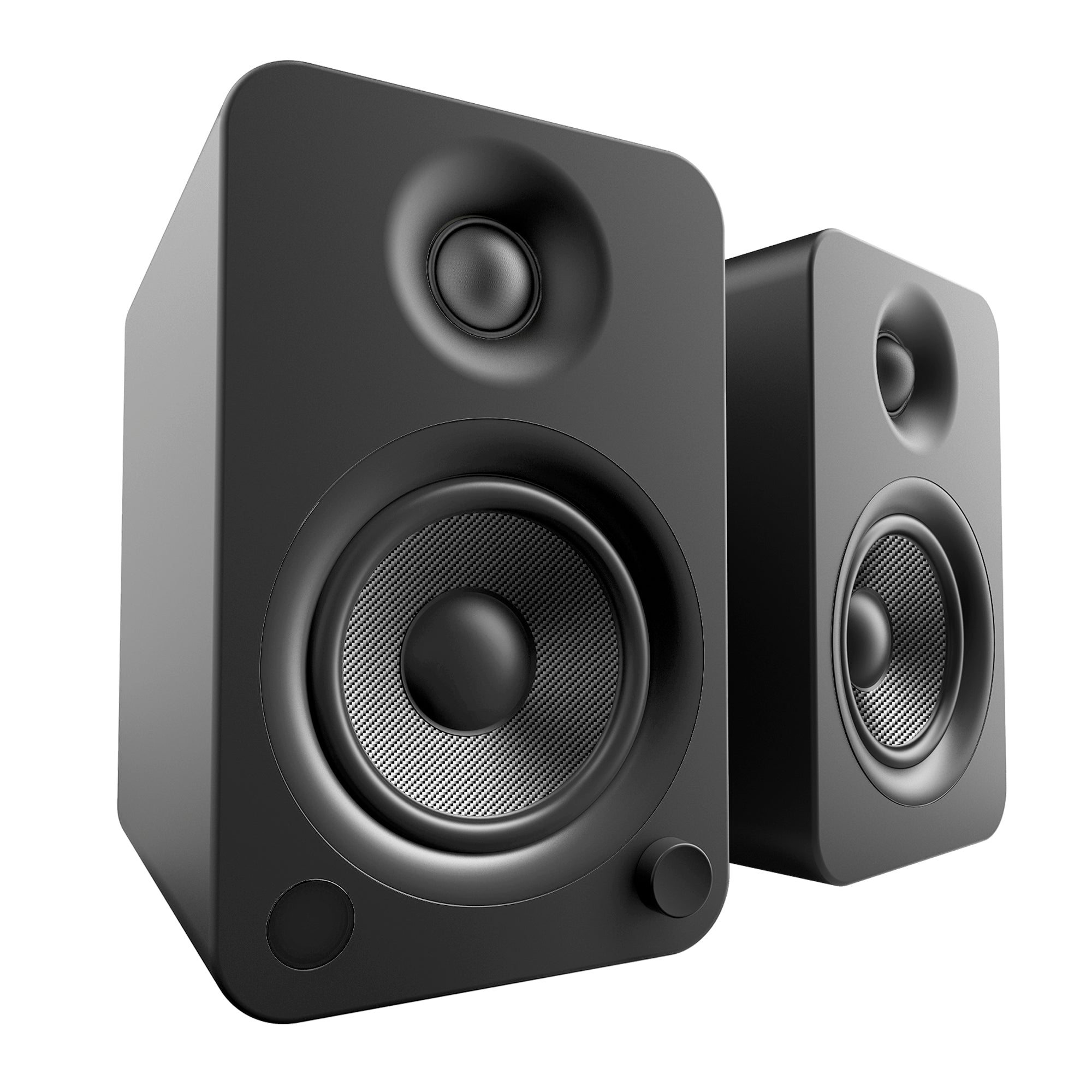 Bluetooth 140W Bookshelf Speakers w/Stands, Black - Kanto YU4