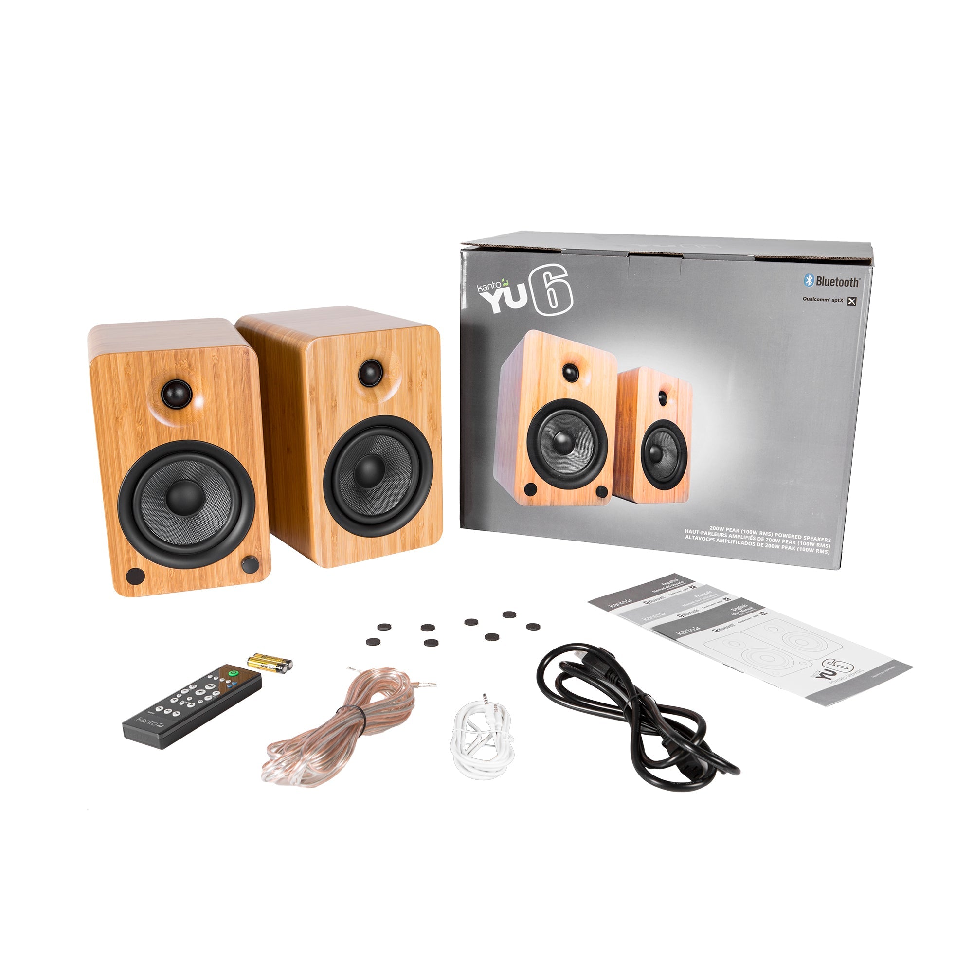 200W Bluetooth Bookshelf Speakers w/ Phono Preamp, Stands | Kanto