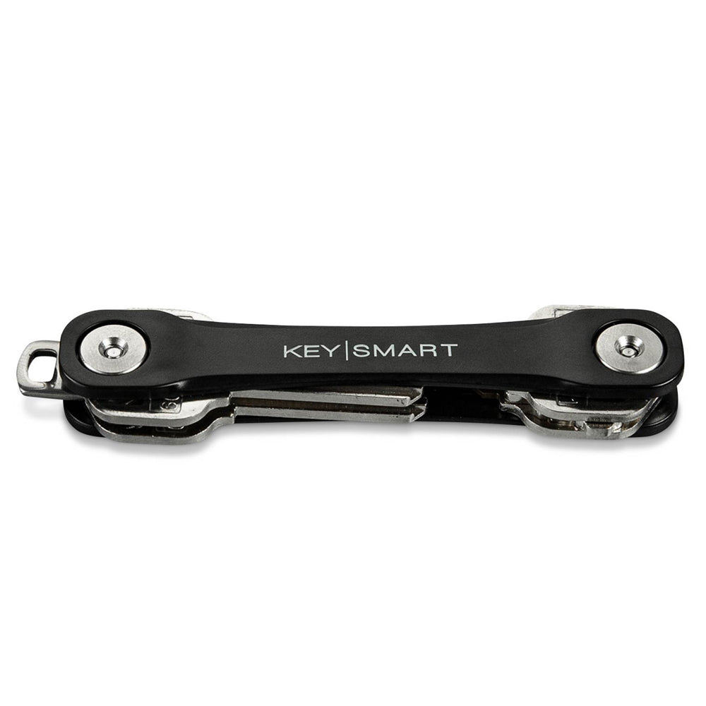 KeySmart Flex Extended - Compact Key Holder and Keychain Organiser (Up to 8 Keys) - Black