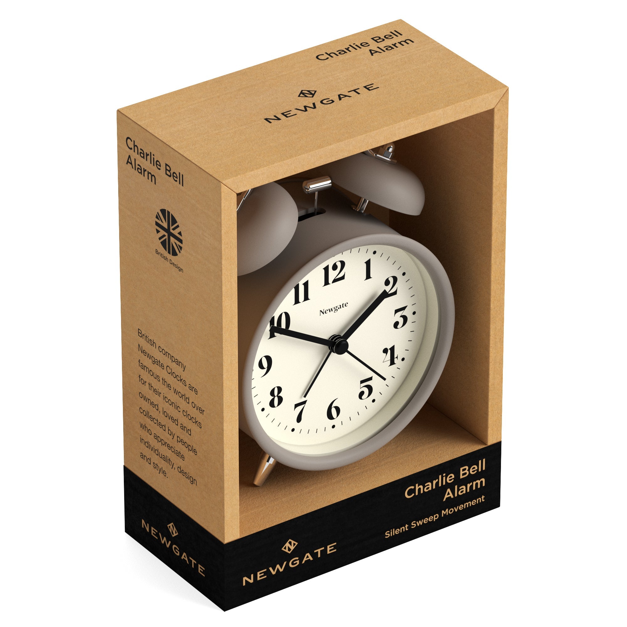 Silent-Sweep Alarm Clock, Matt Stone, Graphic Dial, Newgate