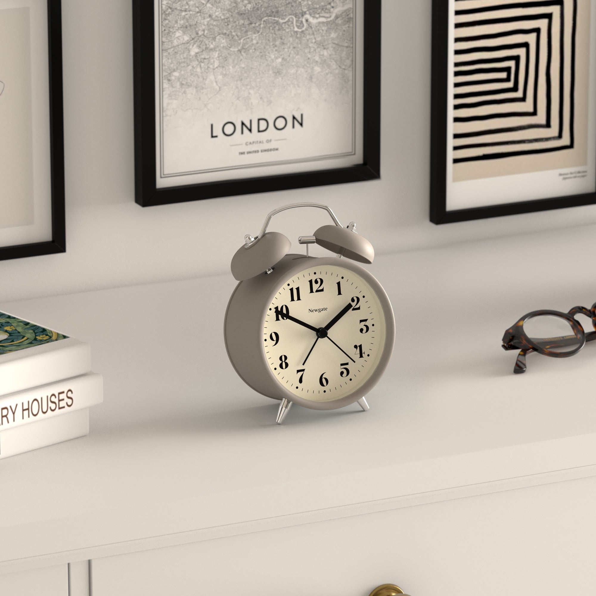 Silent-Sweep Alarm Clock, Matt Stone, Graphic Dial, Newgate