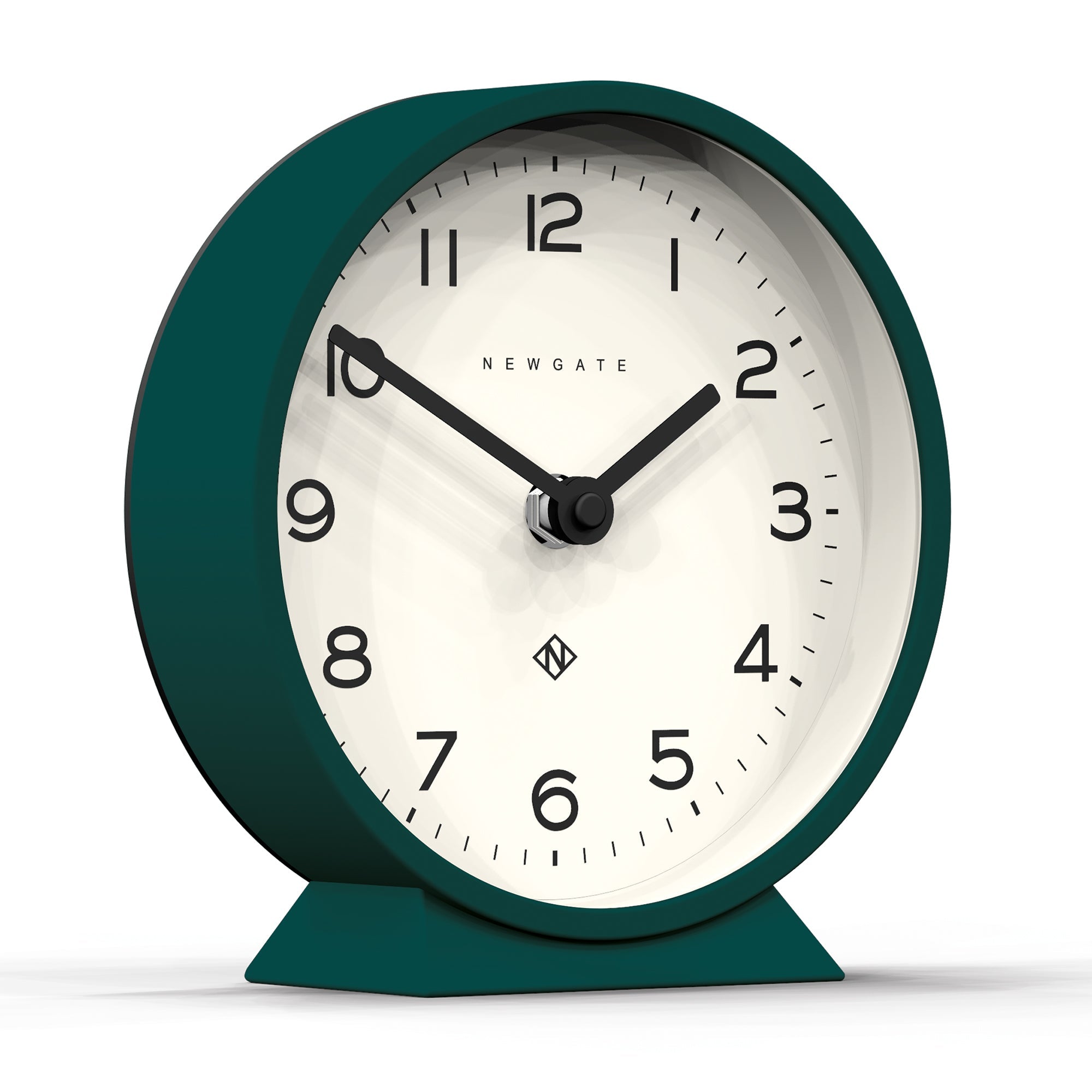 Silent-Sweep Matte Green Mantel Clock, Acrylic Case