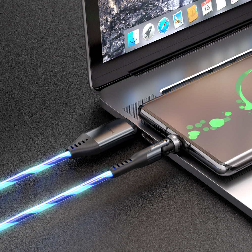 Glowing LED USB-C to USB-C 1m Cable 2-Pack Rapid Charge