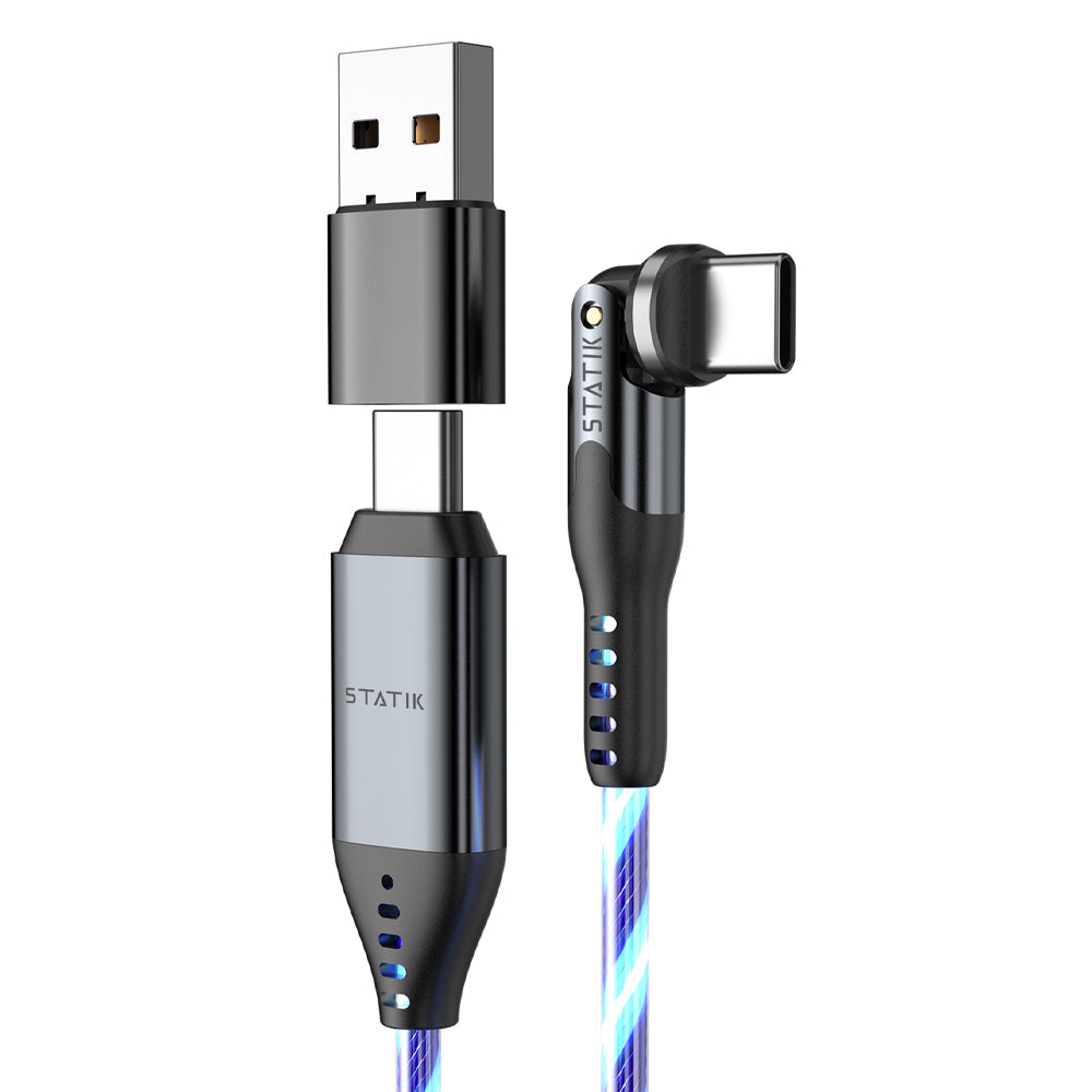 Glowing LED USB-C to USB-C Cable 1m, Durable, 100W, KeySmart