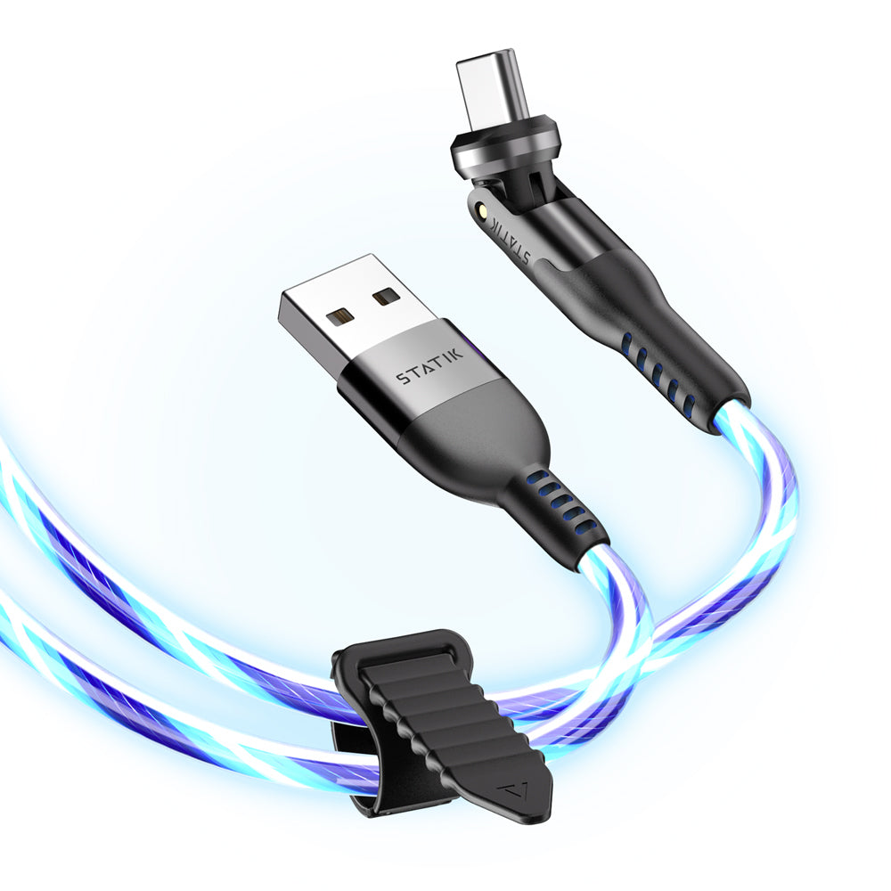 Glowing LED USB-C to USB-C Cable 1m, Durable, 100W, KeySmart